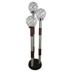 Piantana in vetro di Murano Swirl con tre punti luce Mid Century anni '70