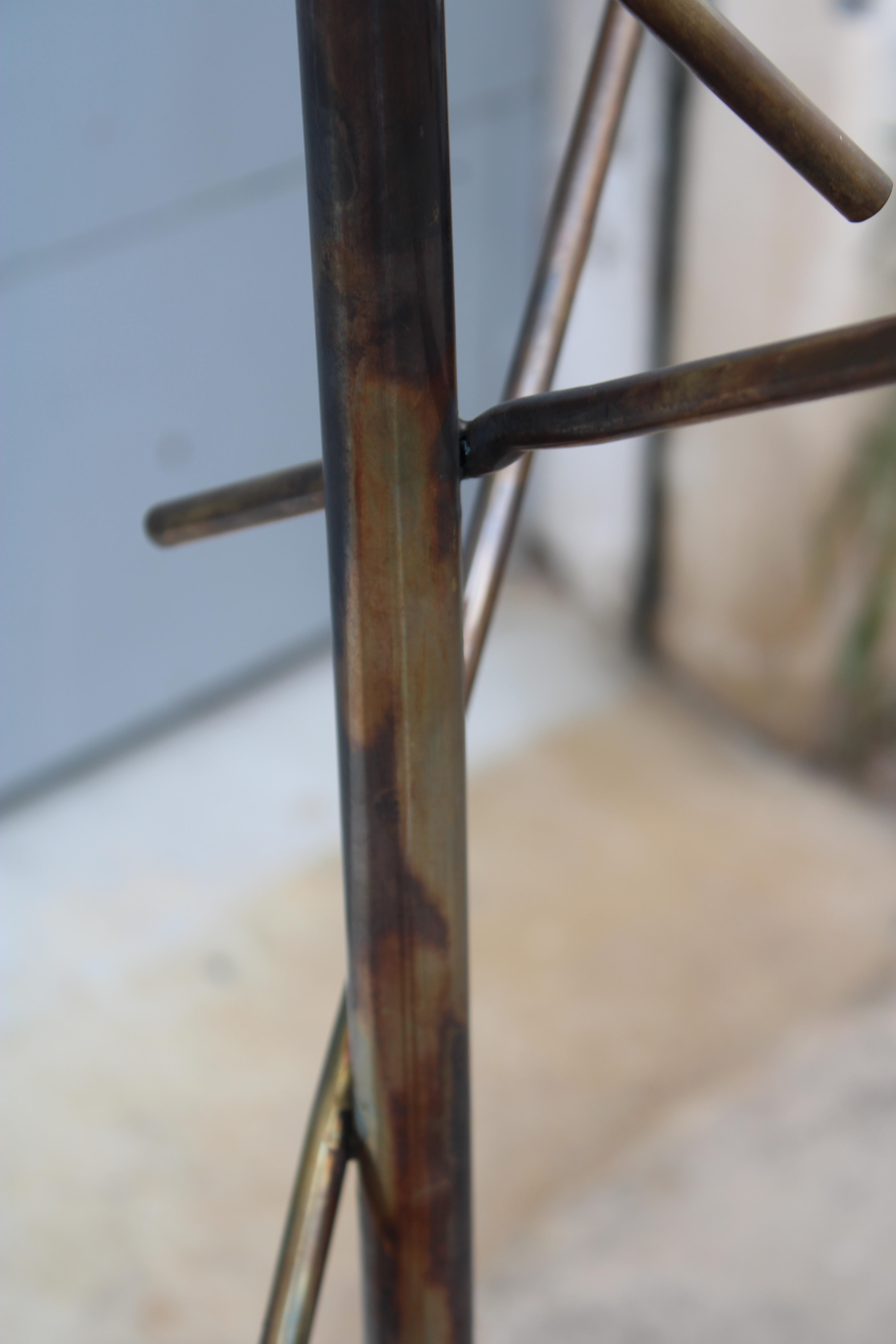 Piantana Italiana 1950 in Ottone e Vetro Arredoluce Style in vendita 5