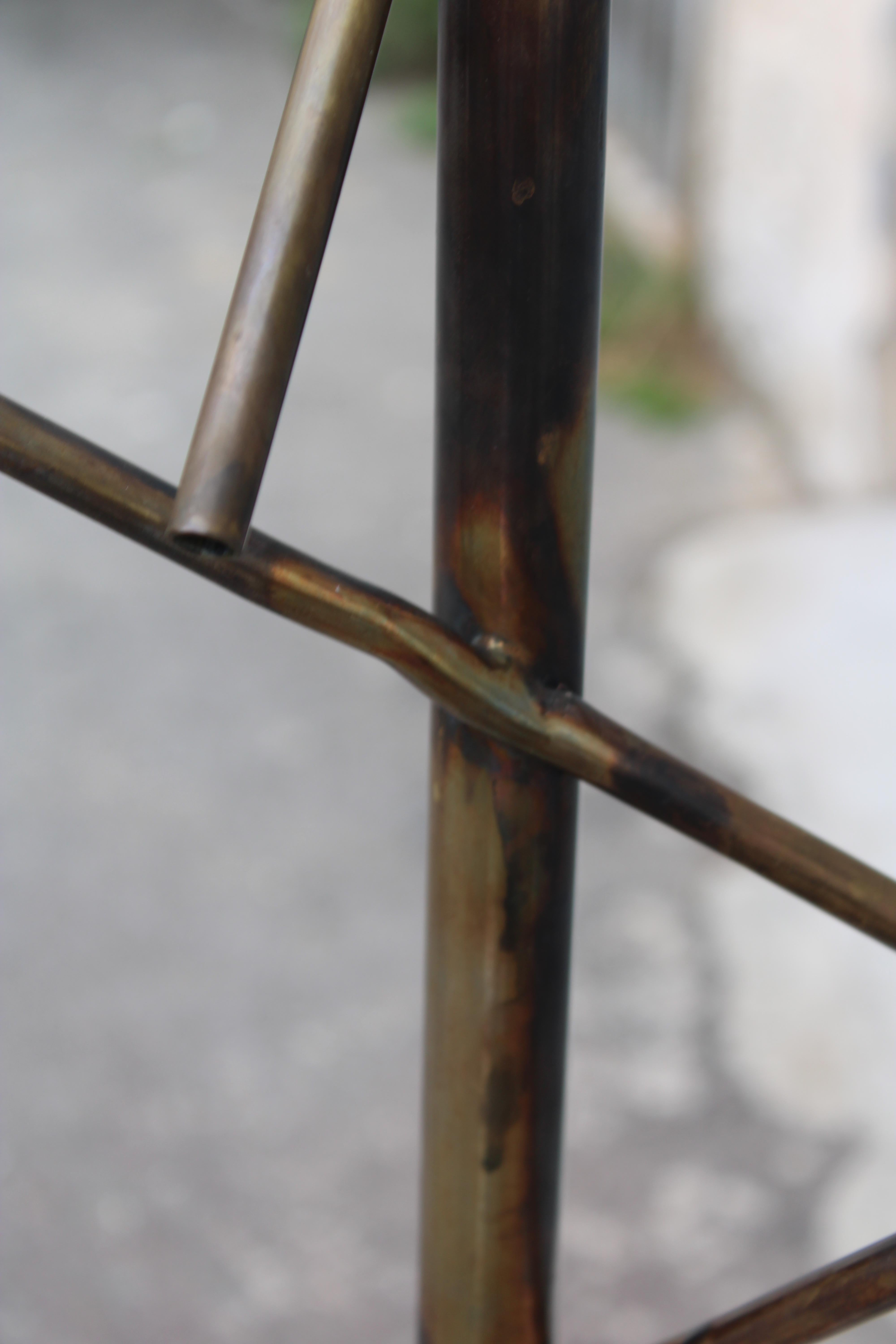 Piantana Italiana 1950 in Ottone e Vetro Arredoluce Style in vendita 6