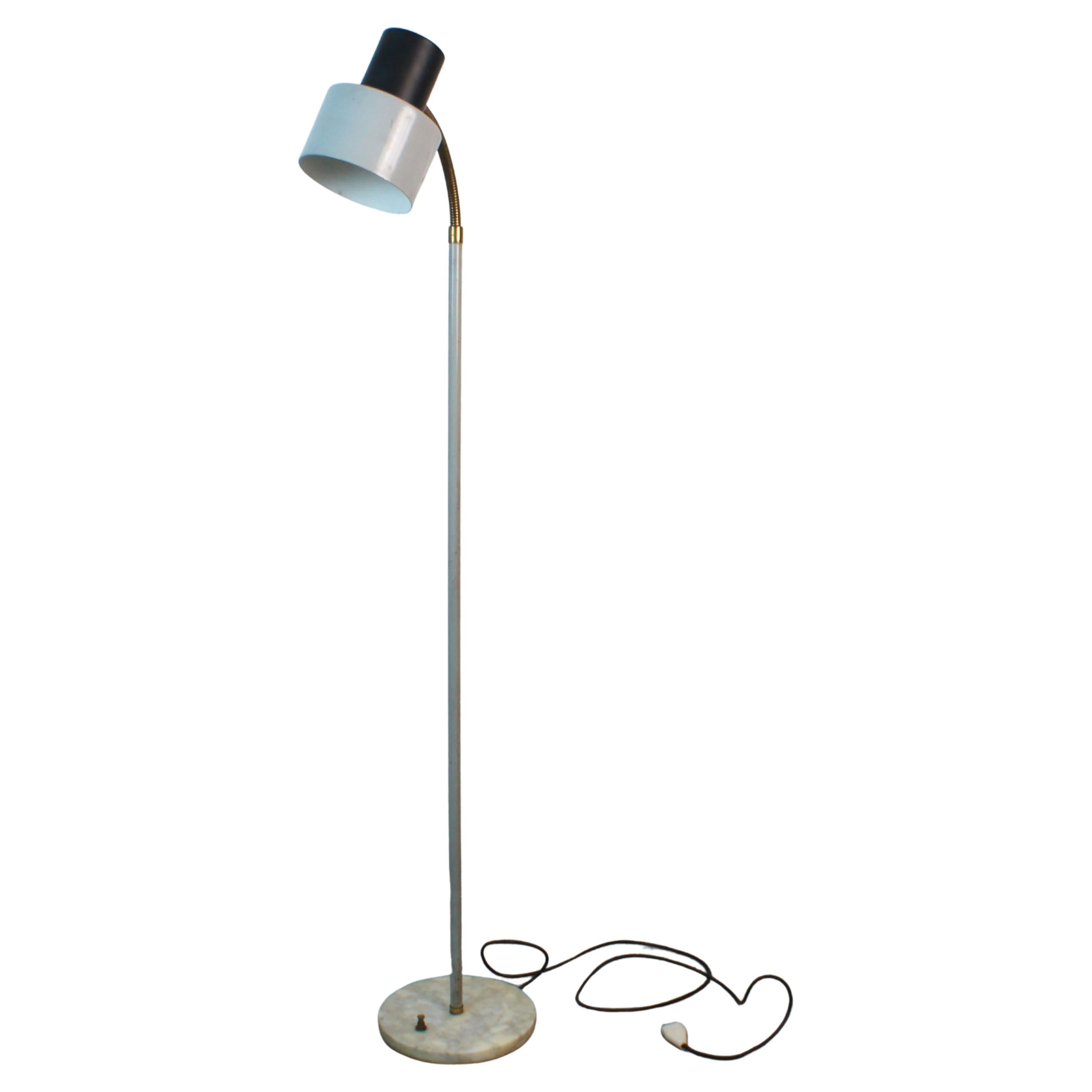 1960s Italian floor lamp. marble lacquered metal and brass details 