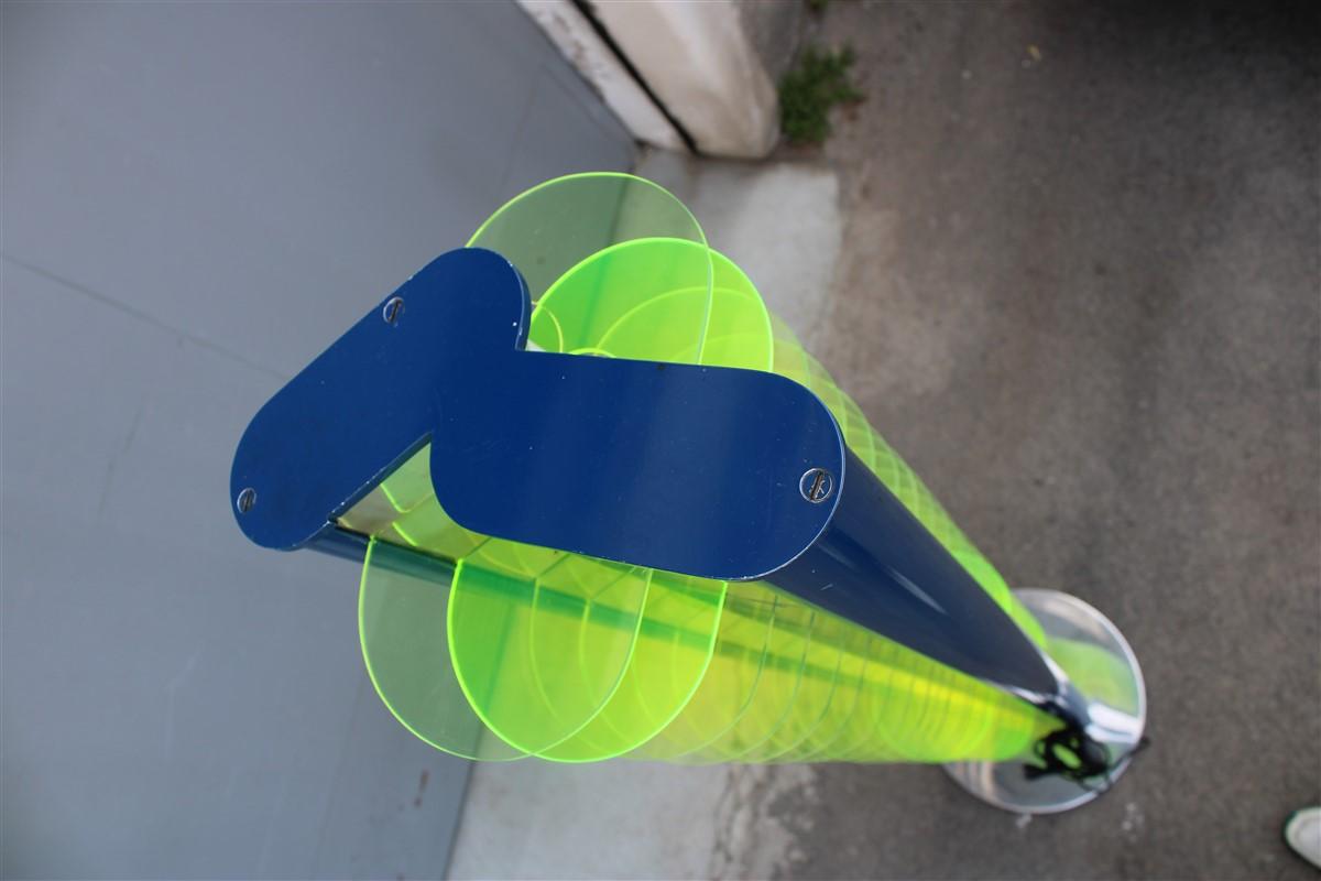Piantana Optical Amalasunta Vittorio Gregotti pour Bilumen 1968 Verde Blu Italia en vente 3