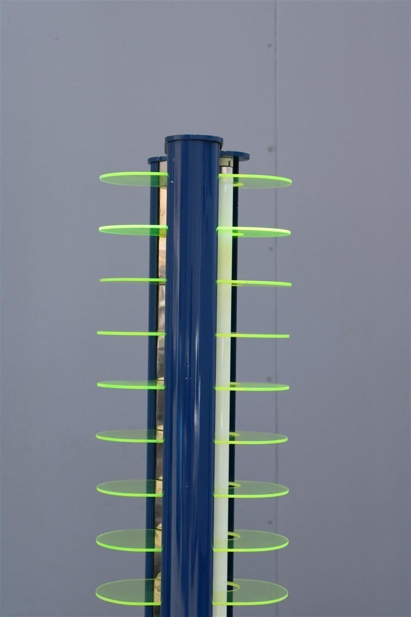 Piantana Optical Amalasunta Vittorio Gregotti pour Bilumen 1968 Verde Blu Italia Bon état - En vente à Palermo, Sicily