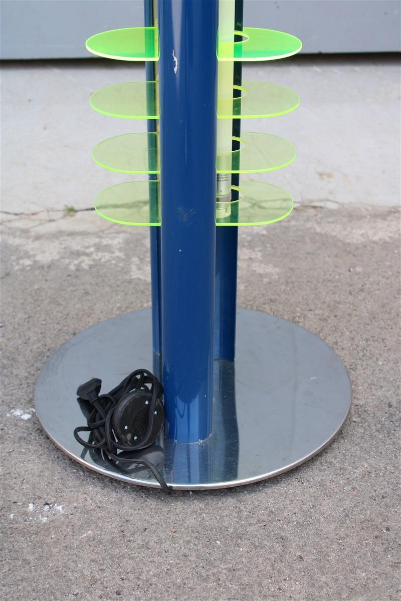 Piantana Optical Amalasunta Vittorio Gregotti pour Bilumen 1968 Verde Blu Italia en vente 2