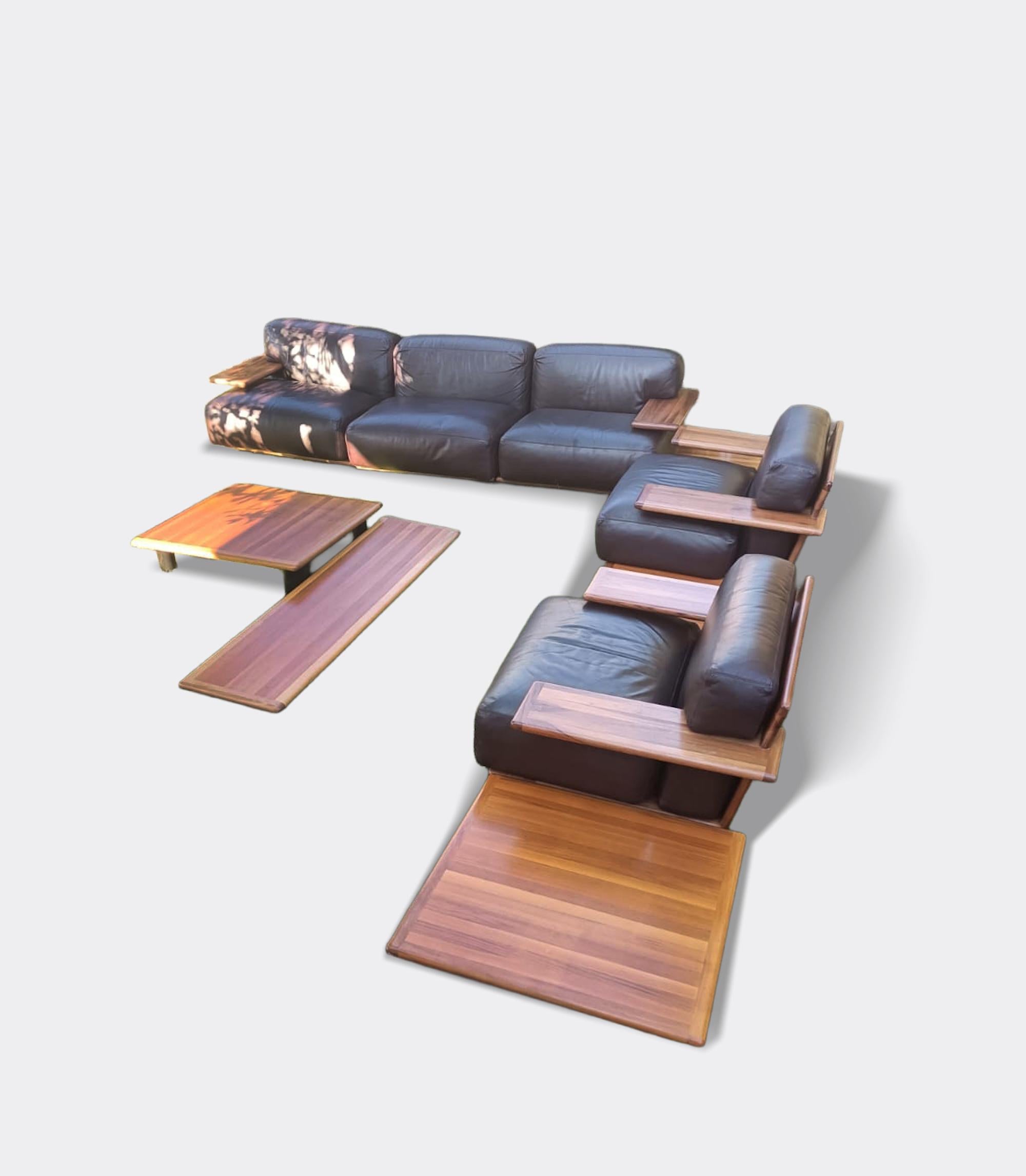 Sitzgruppe Pianura von Mario Bellini für Cassina (Leder) im Angebot
