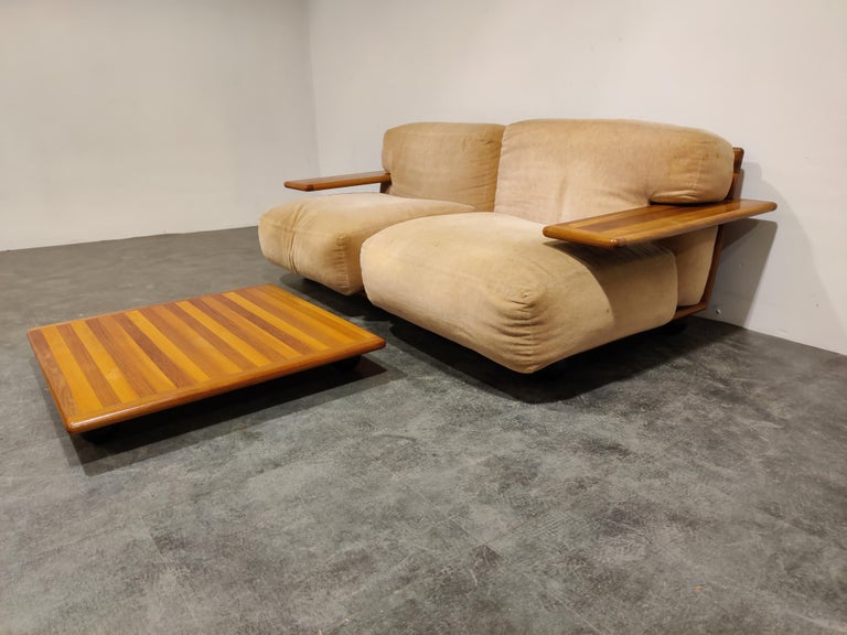 Mid-Century Modern Pianura Sofa Set by Mario Bellini for Cassina For Sale