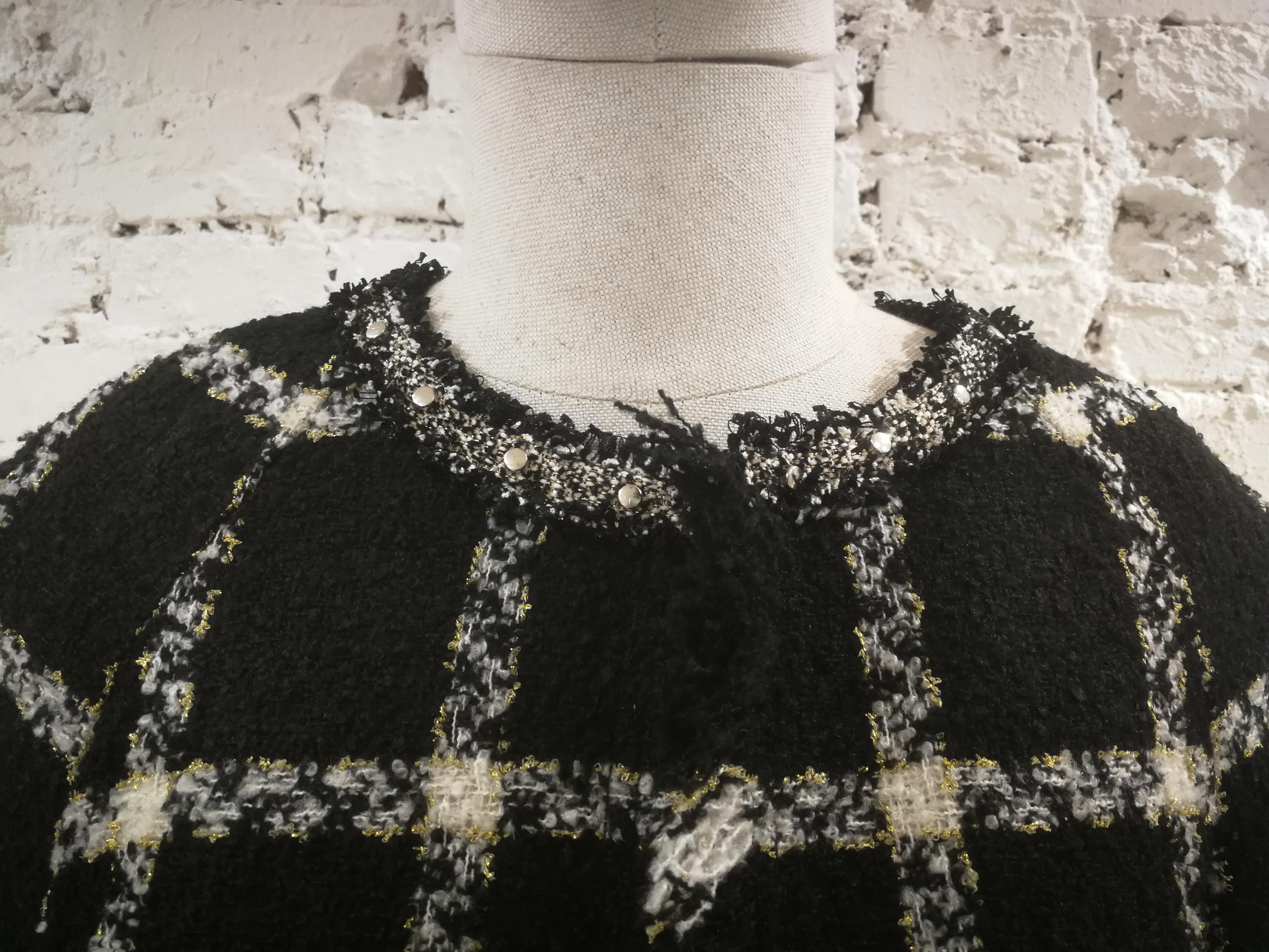 Women's Pianura Studio Black & white Tweed Coat  For Sale