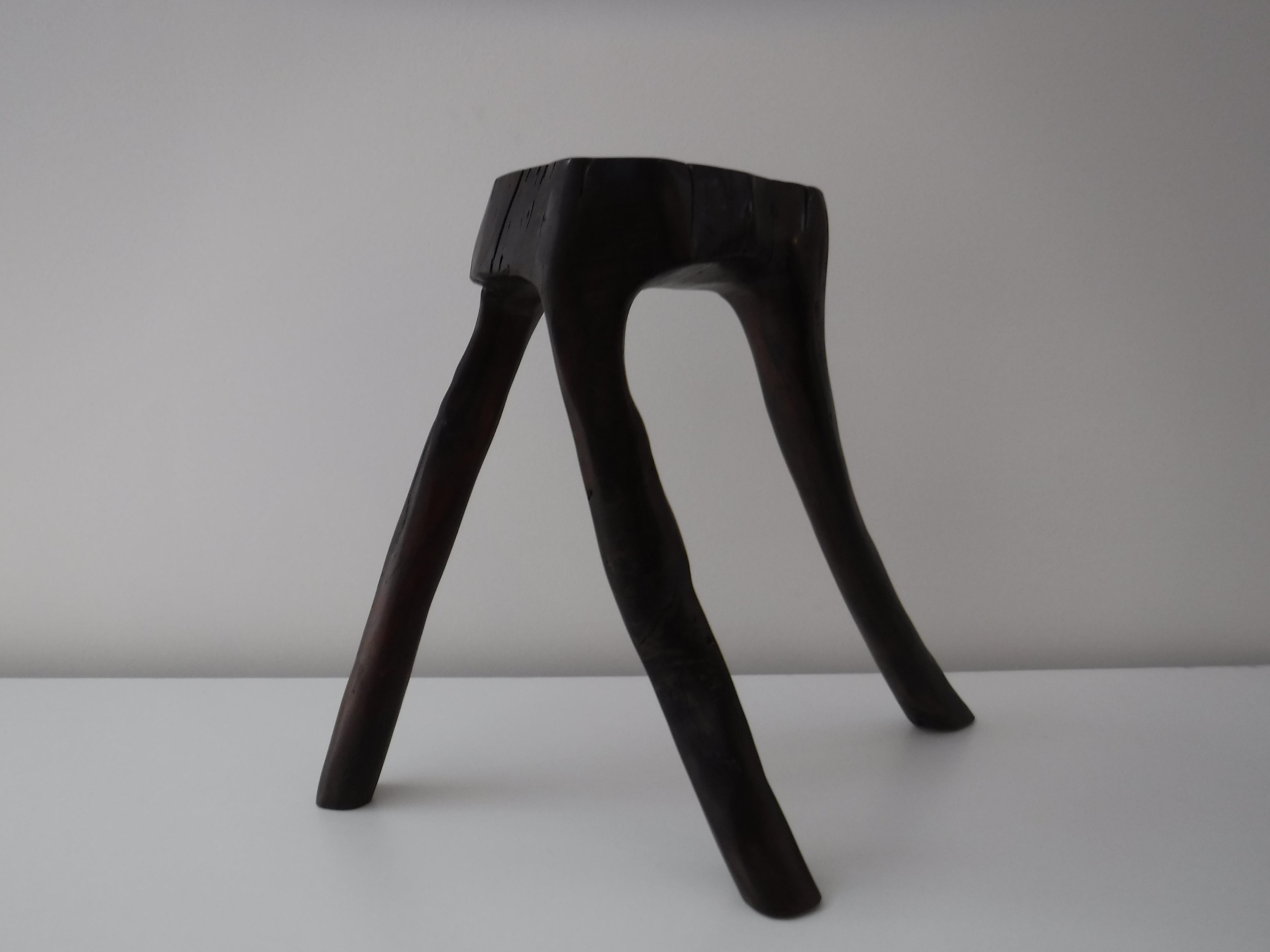 Hand-Carved One of a kind Contemporary Piatá Stool in wood by Hugo França, Brazil 2016