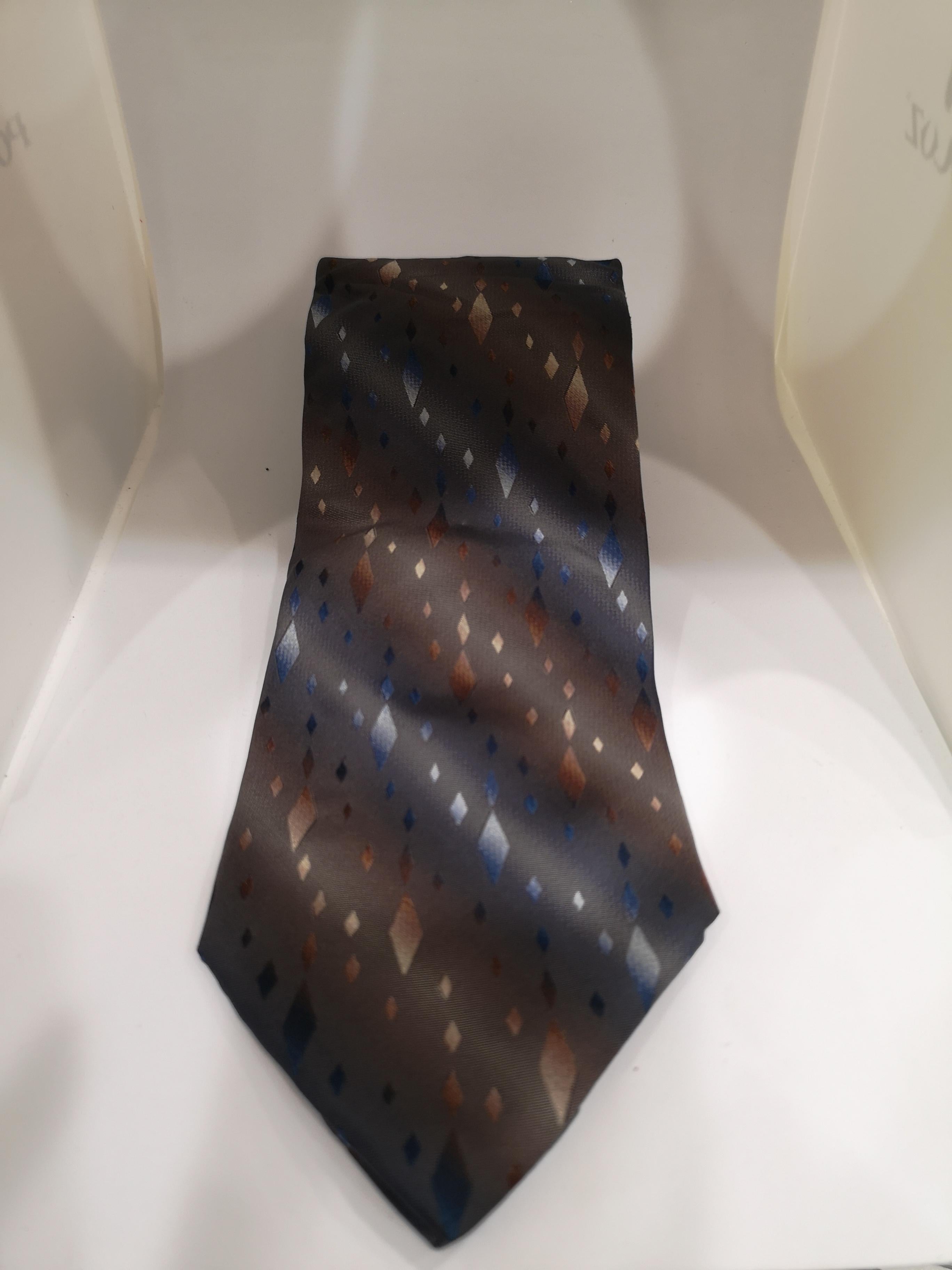 Men's Piattelli grey multicoloured silk tie