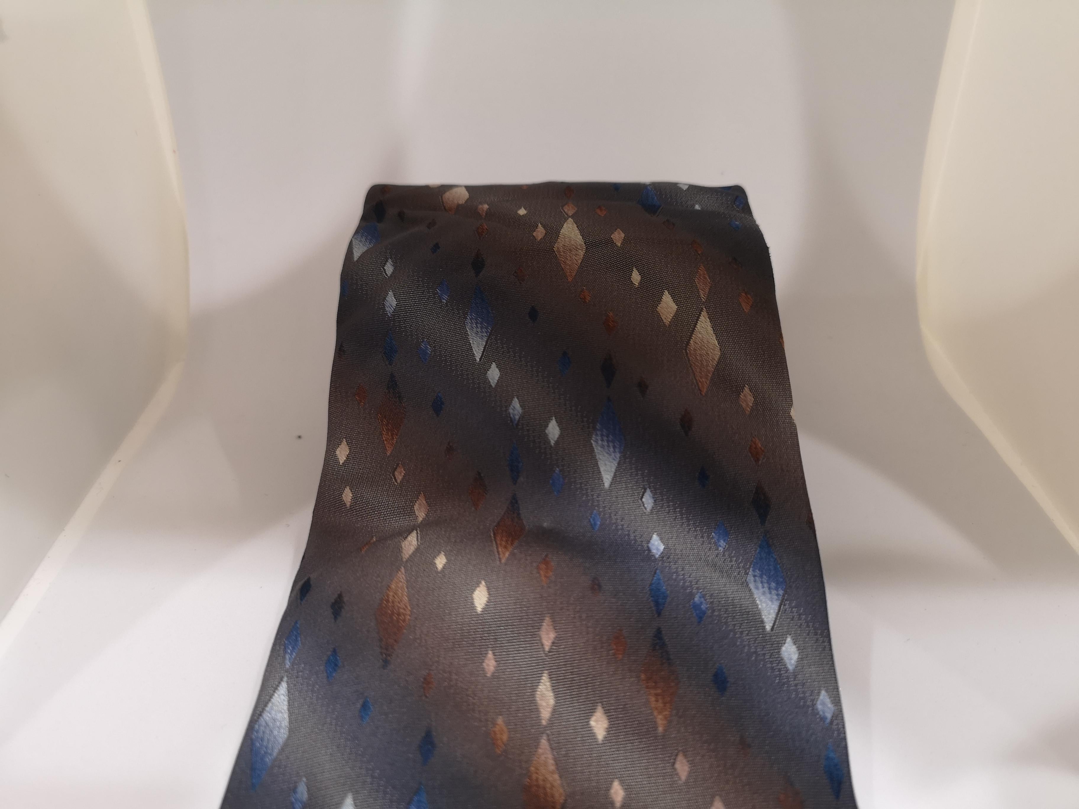 Piattelli grey multicoloured silk tie 3