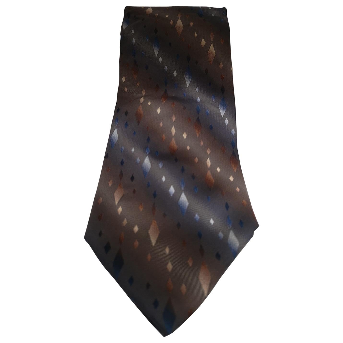 Piattelli grey multicoloured silk tie