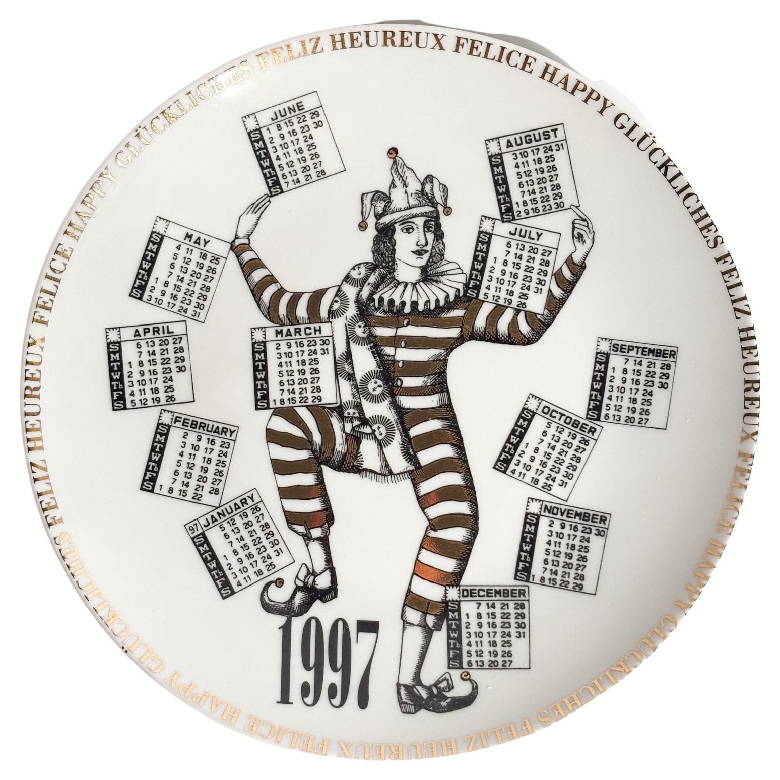 Piatto Calendario in Ceramica Anni 1997 di Fornasetti im Angebot