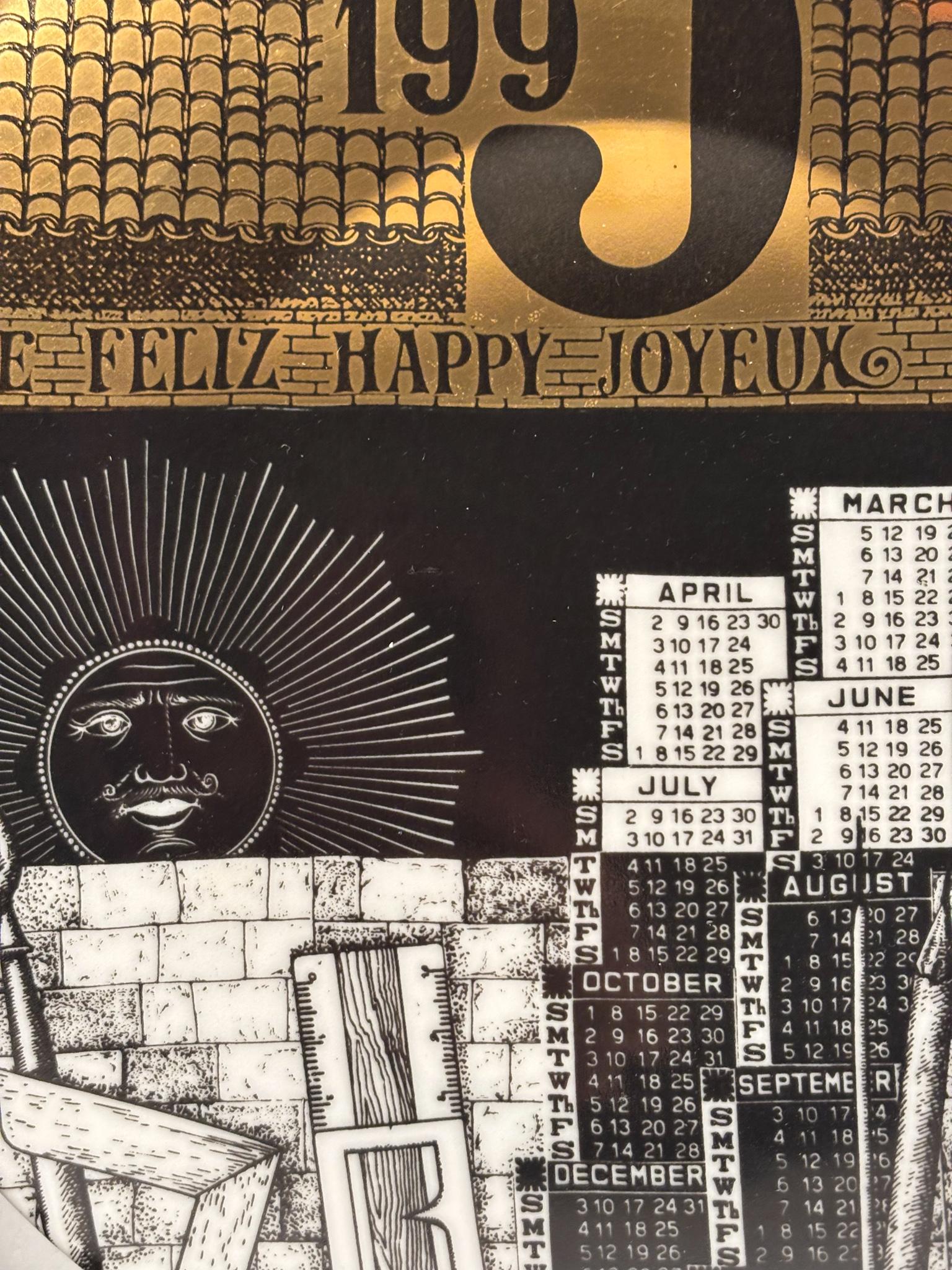 Piatto Calendario in Ceramica di Fornasetti Anni 1995 For Sale 3