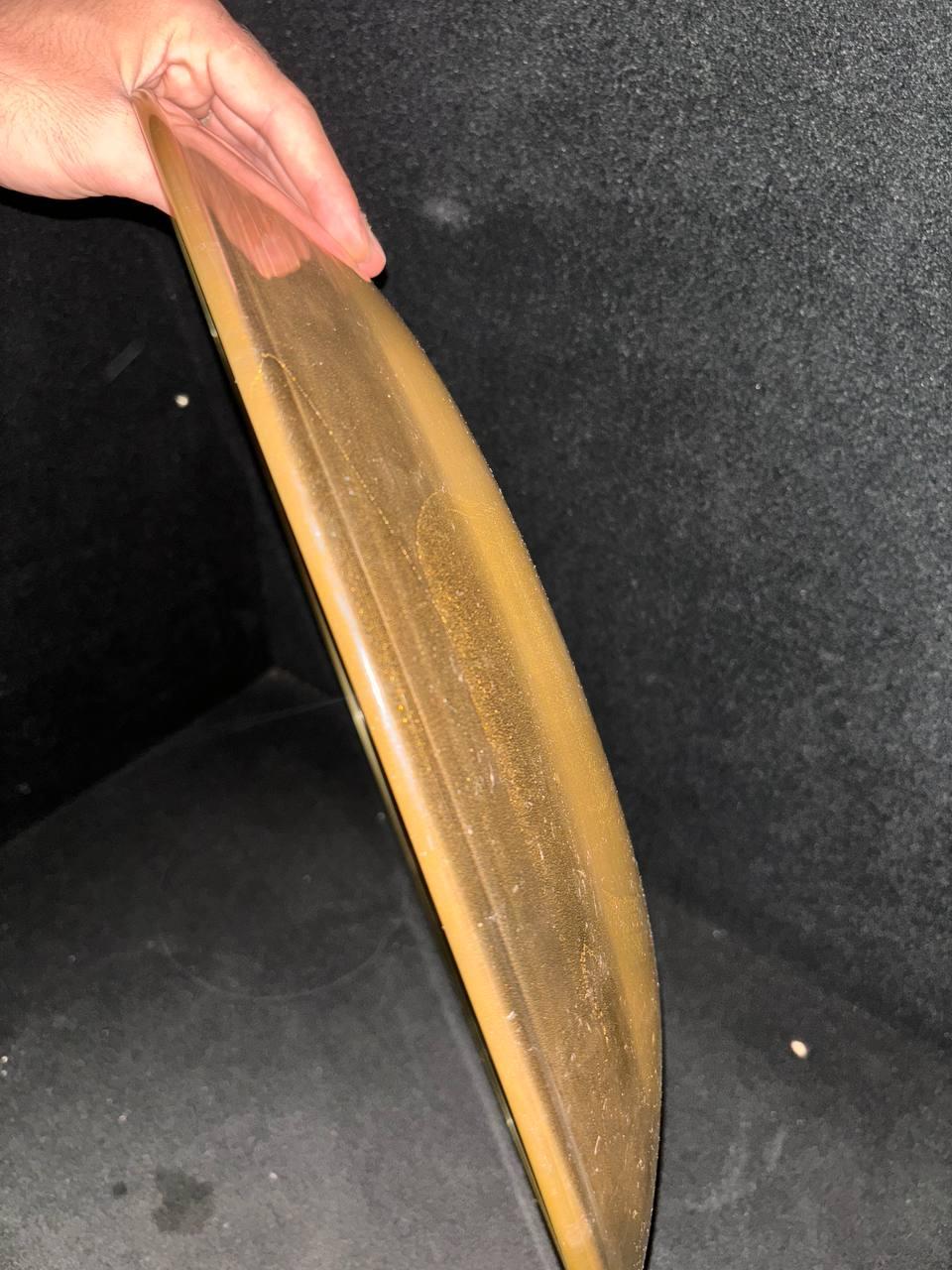 Hand-Crafted Barovier&Toso clear and gold murano glass centerpiece plate 20th century For Sale