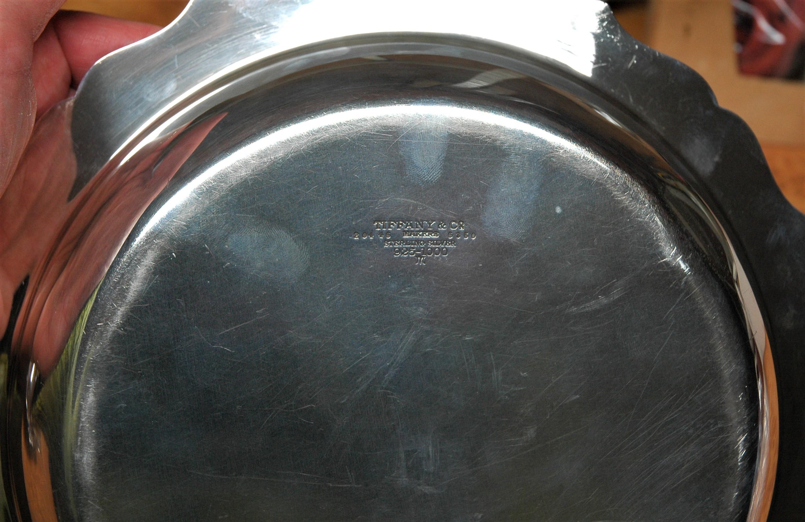 Women's or Men's Tiffany & Co. signed silver centerpiece plate. For Sale