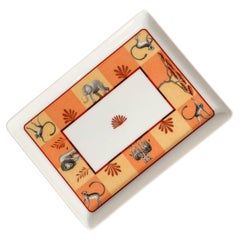 Hermès 'Africa' Collection Dish with Safari Pattern Orange 90s