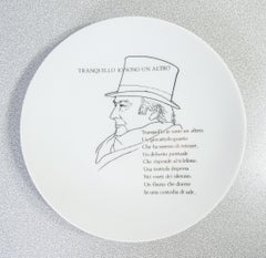 Piatto da collezione, design FORNASETTI con poesia di Raffaele CARRIERI