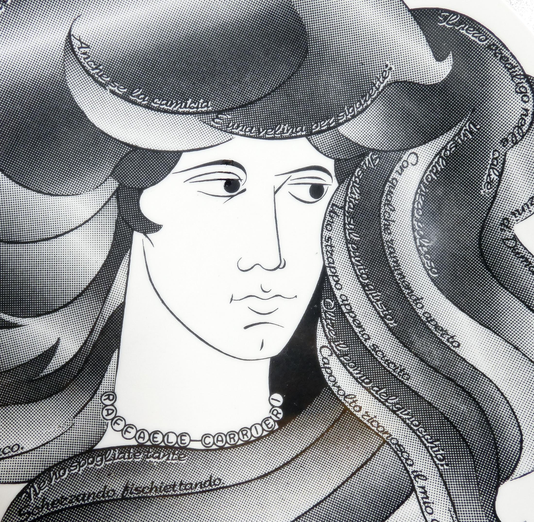 Piatto da collezione, Design FORNASETTI Scherzo sulle Preferenze di R. CARRIERI (Mid-20th Century) im Angebot