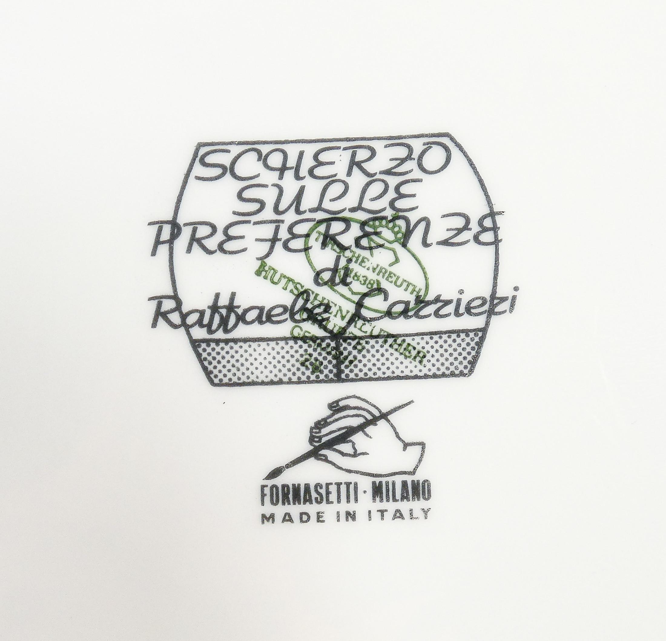 Piatto da collezione, Design FORNASETTI Scherzo sulle Preferenze di R. CARRIERI im Angebot 1