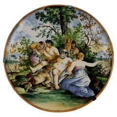 Piatto da Parata in Maiolica Manifattura Castelli Italia Fine '800