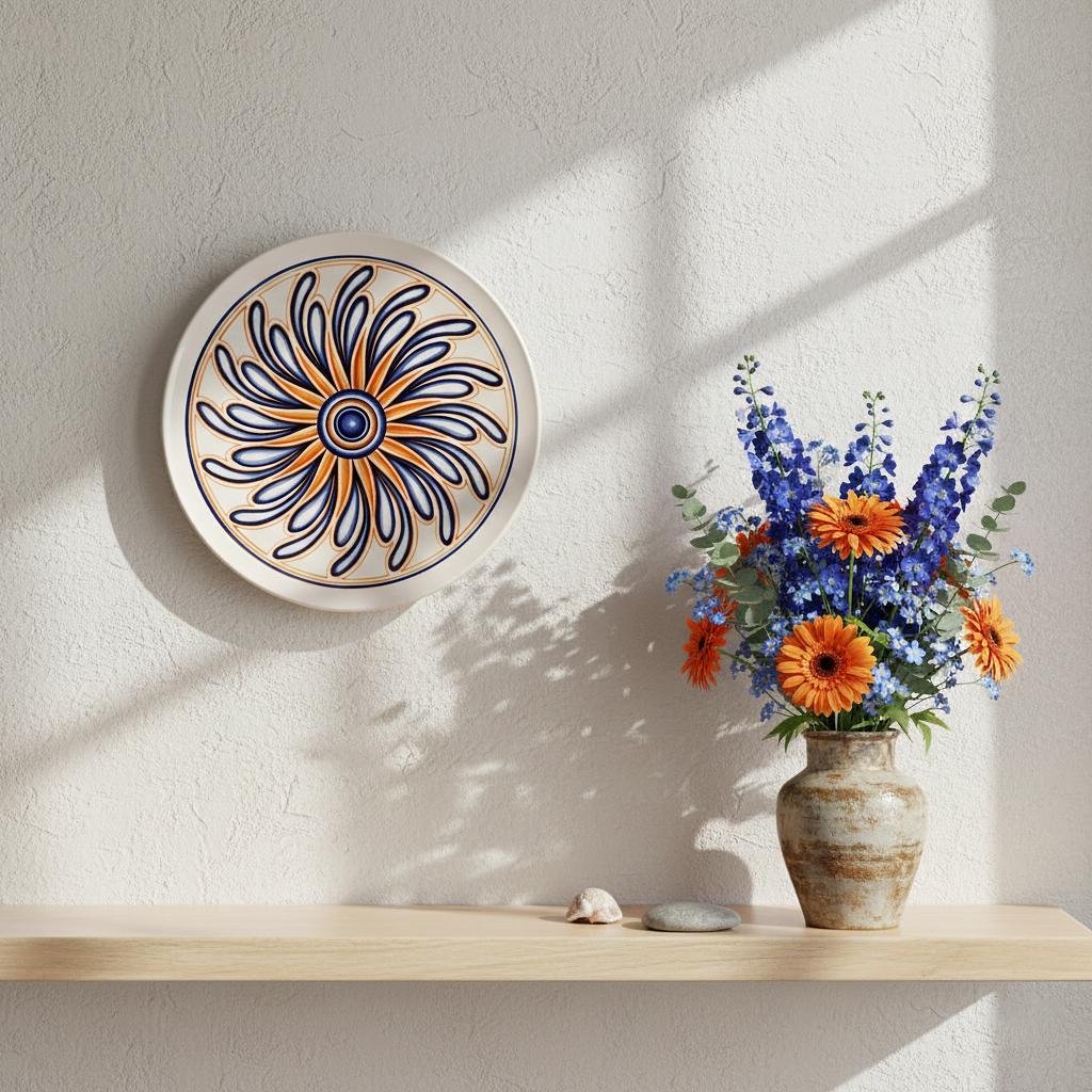 Assiette décorative en céramique peinte à la main en Sicile - 