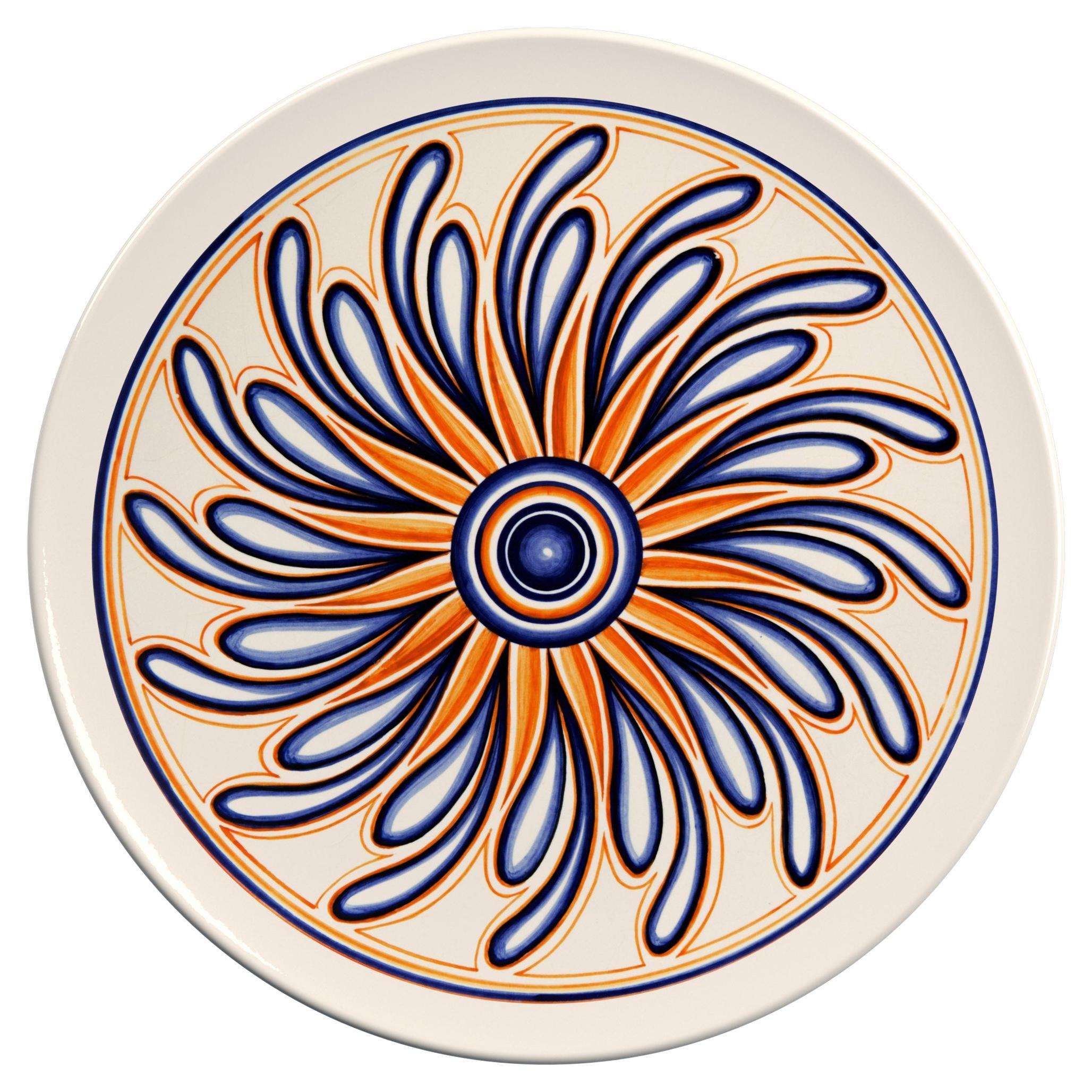 Assiette décorative en céramique peinte à la main en Sicile - "Alghe".