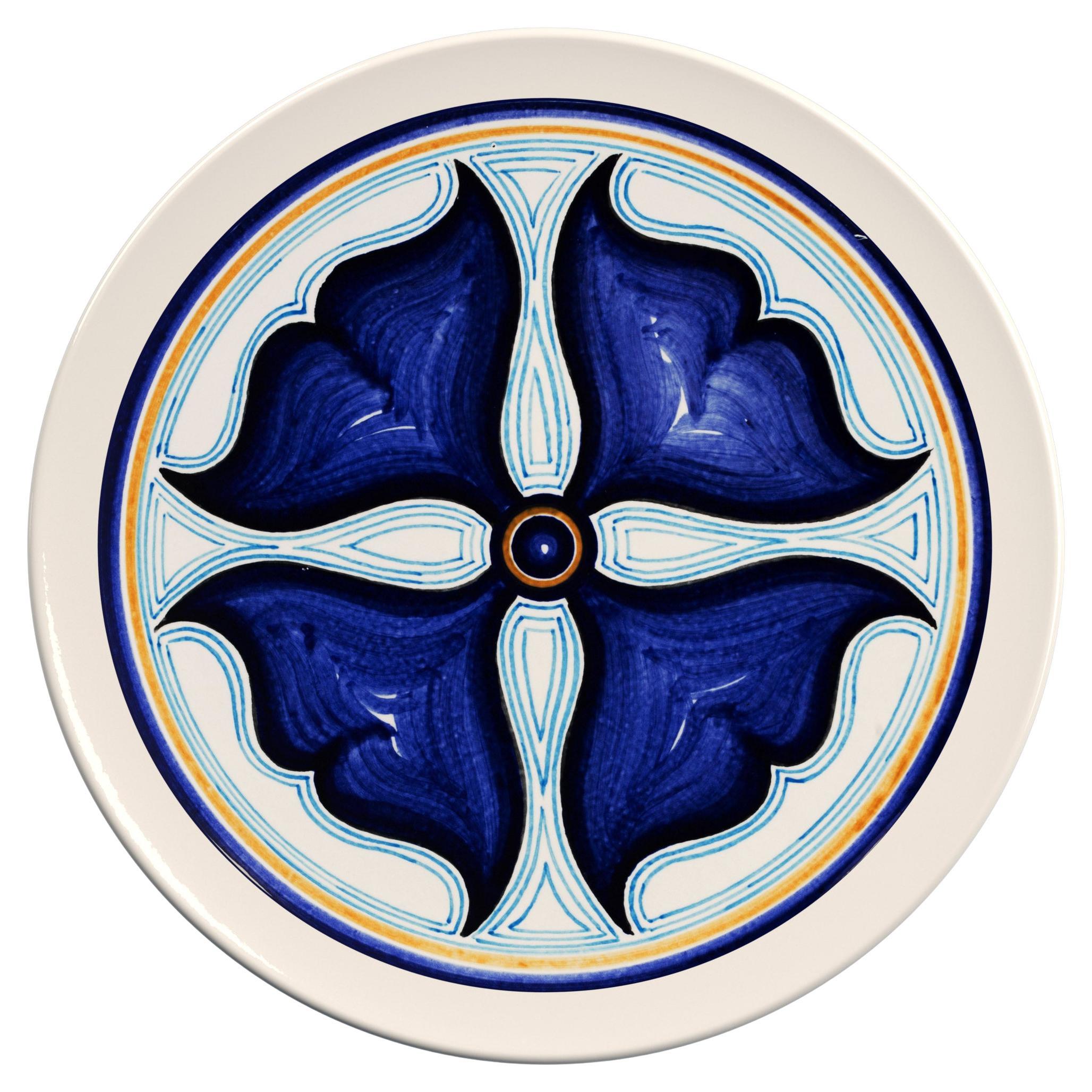 Plaque décorative en céramique peinte à la main en Sicile - "Code IV".