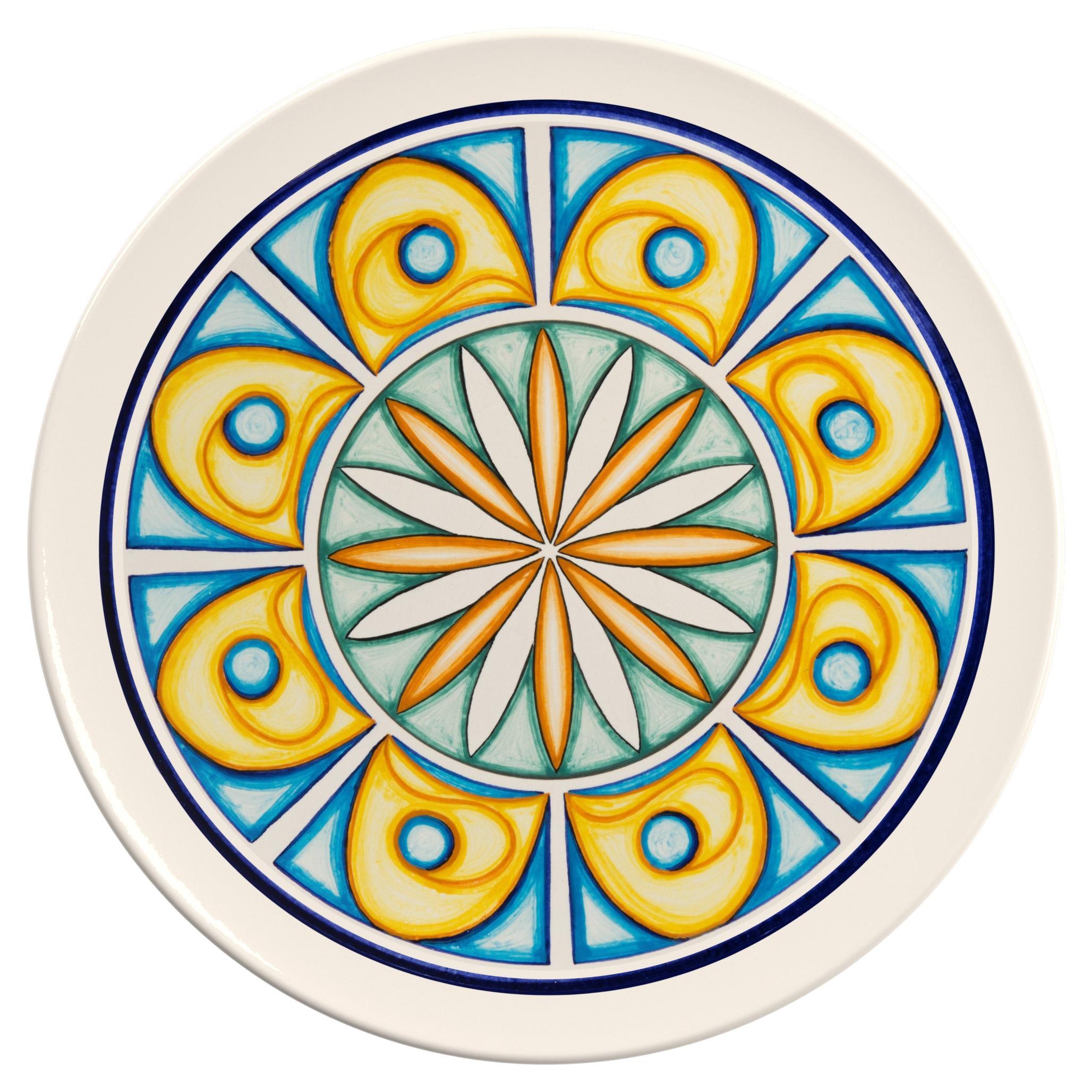 Assiette décorative en céramique peinte à la main en Sicile - 
Yellow eyes
.