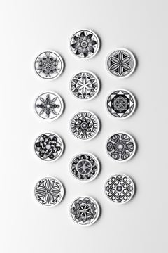 Handbemalter dekorativer Teller aus Keramik in Sizilien - "Spira", einfarbig.