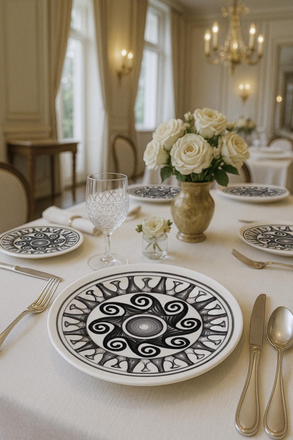 Contemporain Assiette décorative en céramique peinte à la main en Sicile - 'Spira', monochrome. en vente
