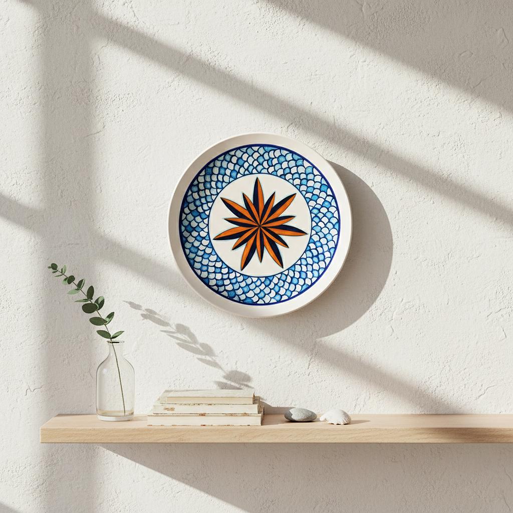 Peint à la main Assiette décorative en céramique peinte à la main en Sicile - 