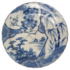 Large Japanese hand-painted ceramic dish  cm. 47.