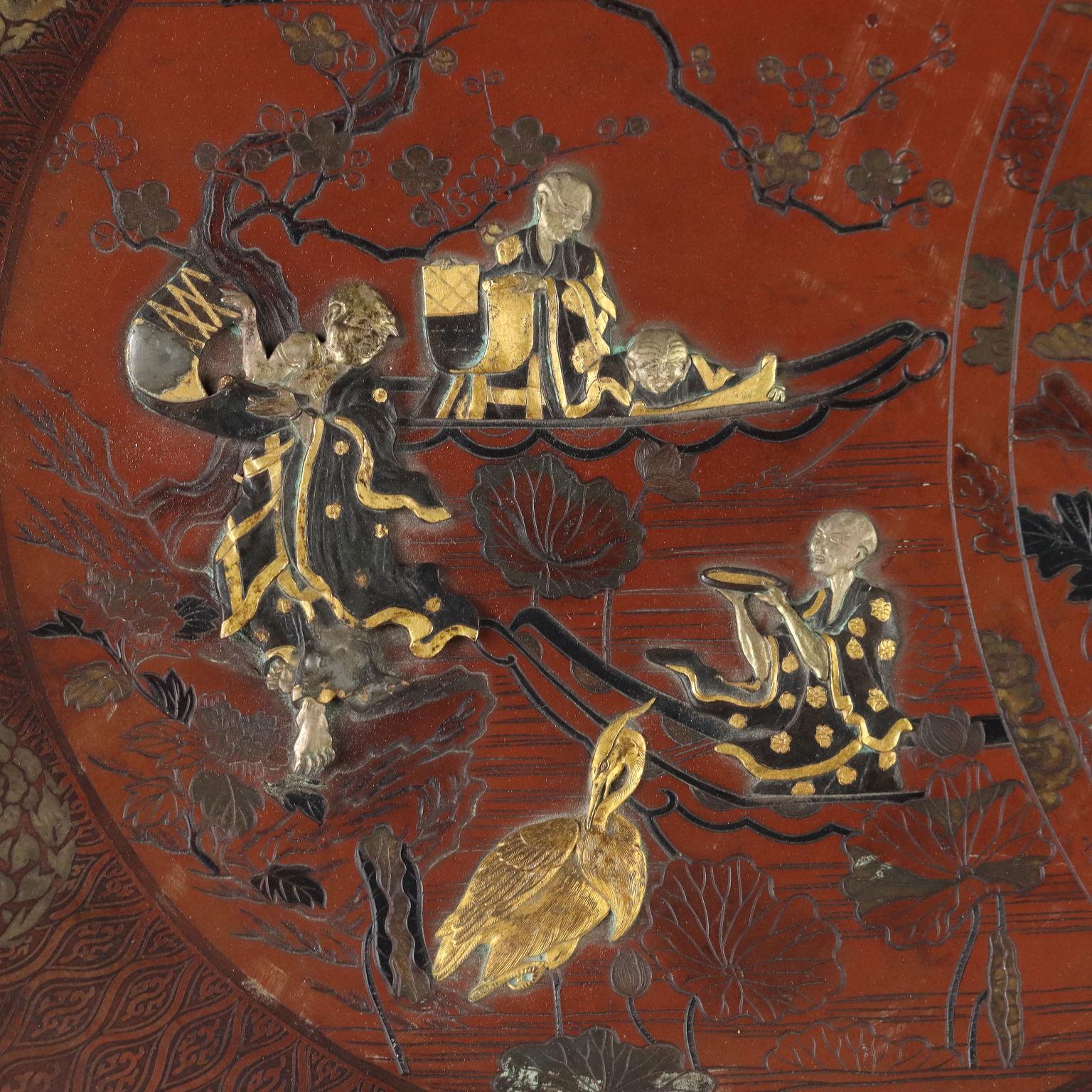 Japanese Bronze Plate Japan Meiji Era 1868-1912 For Sale