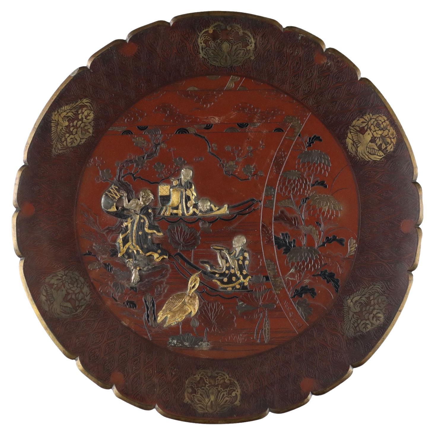 Plato de bronce Japón Era Meiji 1868-1912