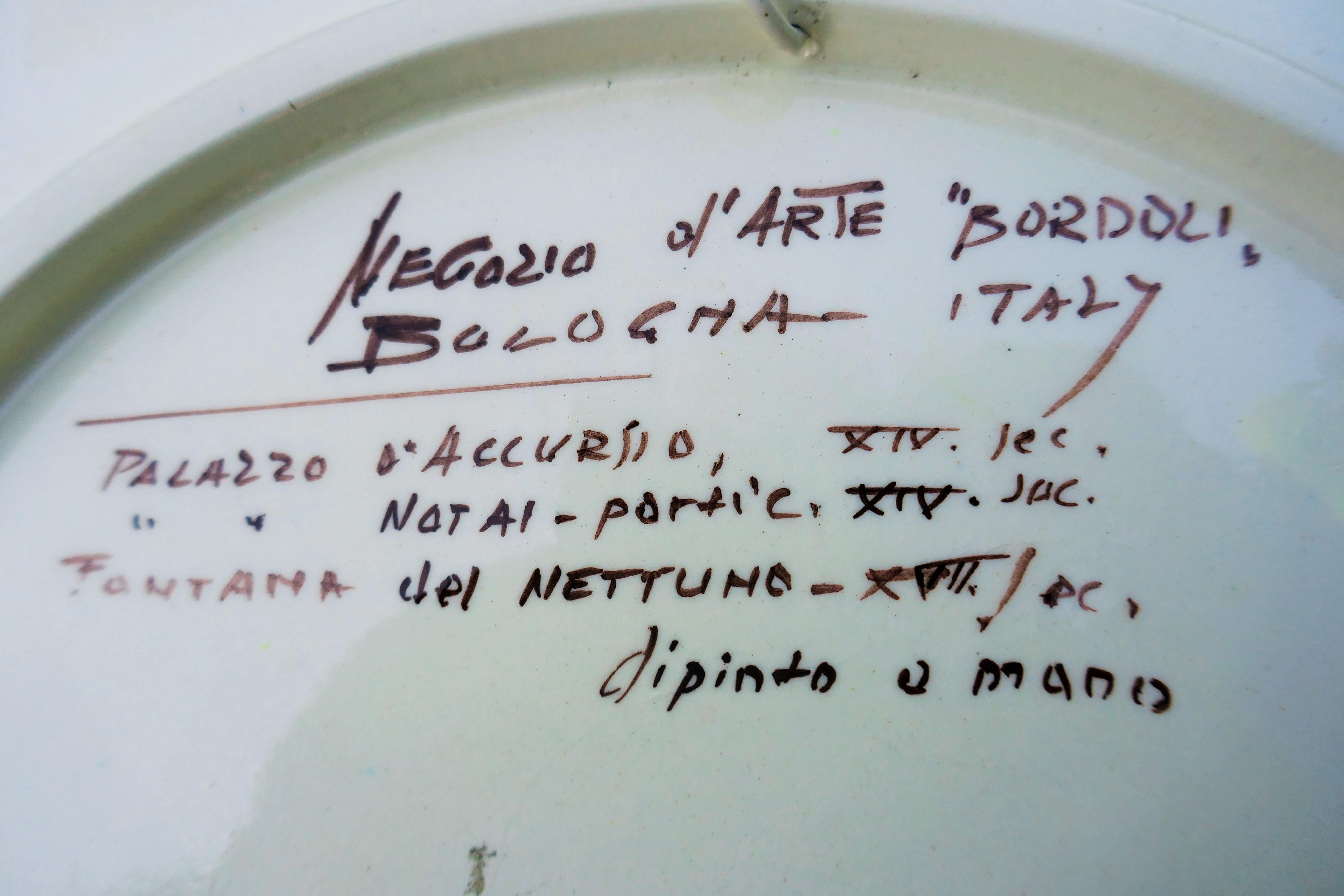 Piatto in ceramica di Athos Corticelli per negozio d'Arte Bordoli in vendita 8