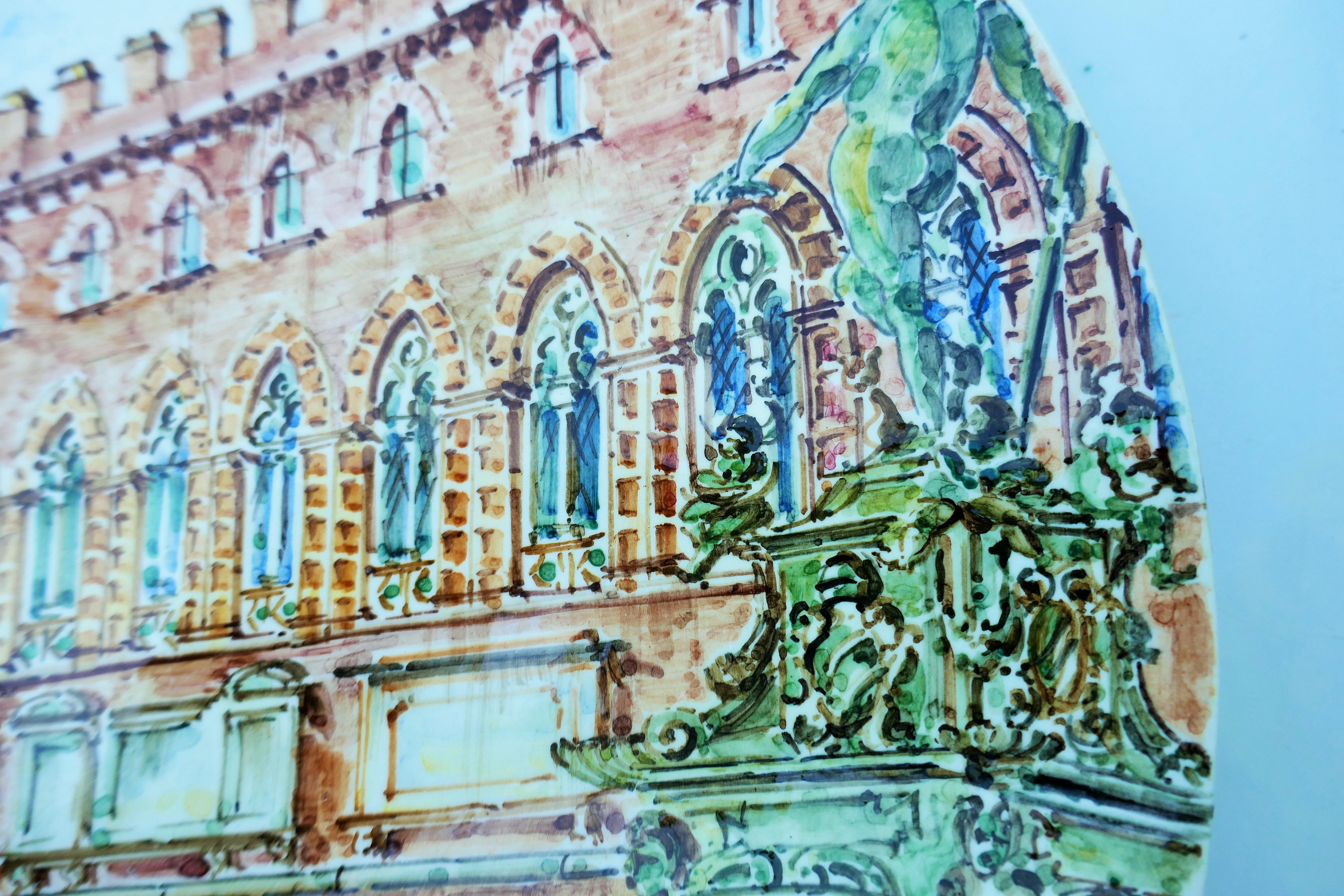 Piatto in ceramica di Athos Corticelli per negozio d'Arte Bordoli in vendita 2
