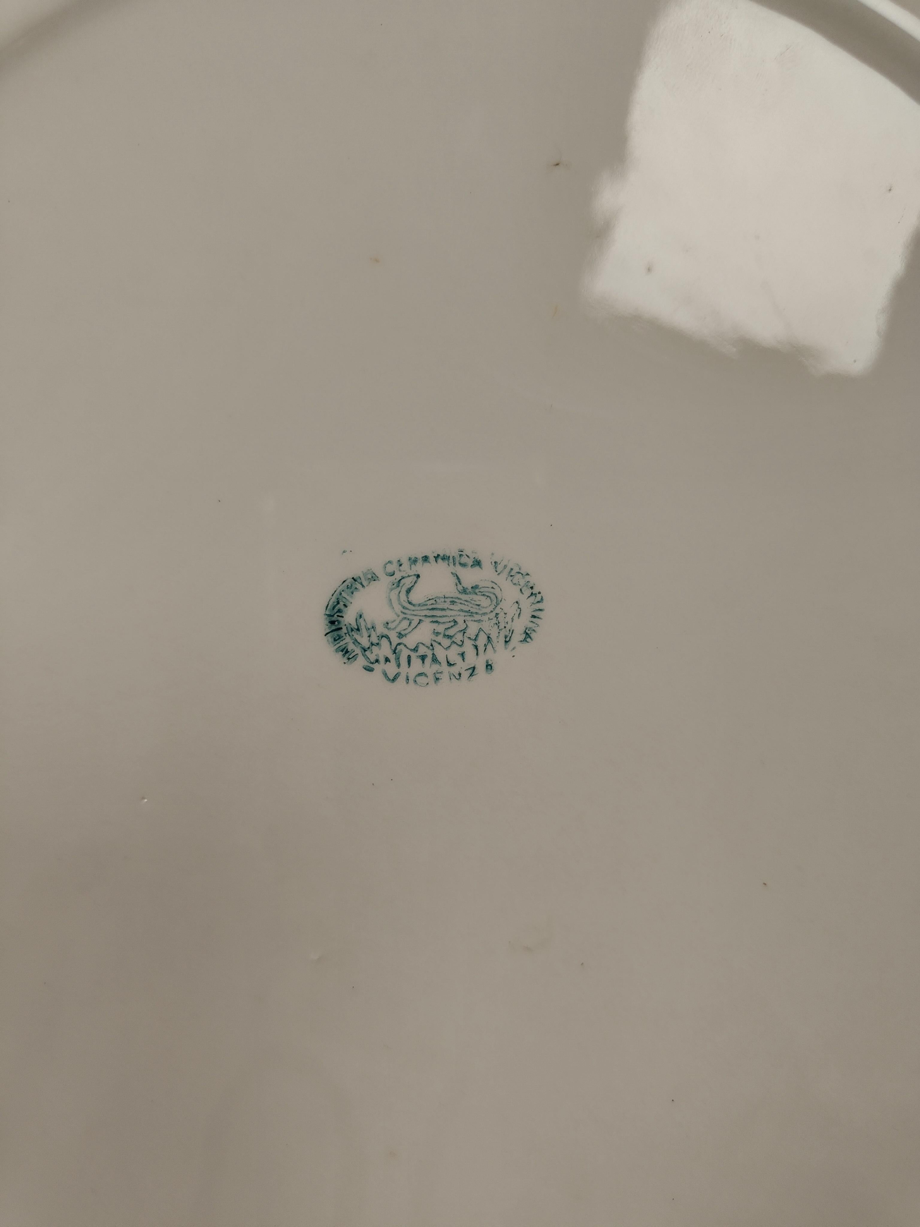 Plato de cerámica con jardín pintado a mano por Otello de Maria, Italia, 1960 Italian en venta