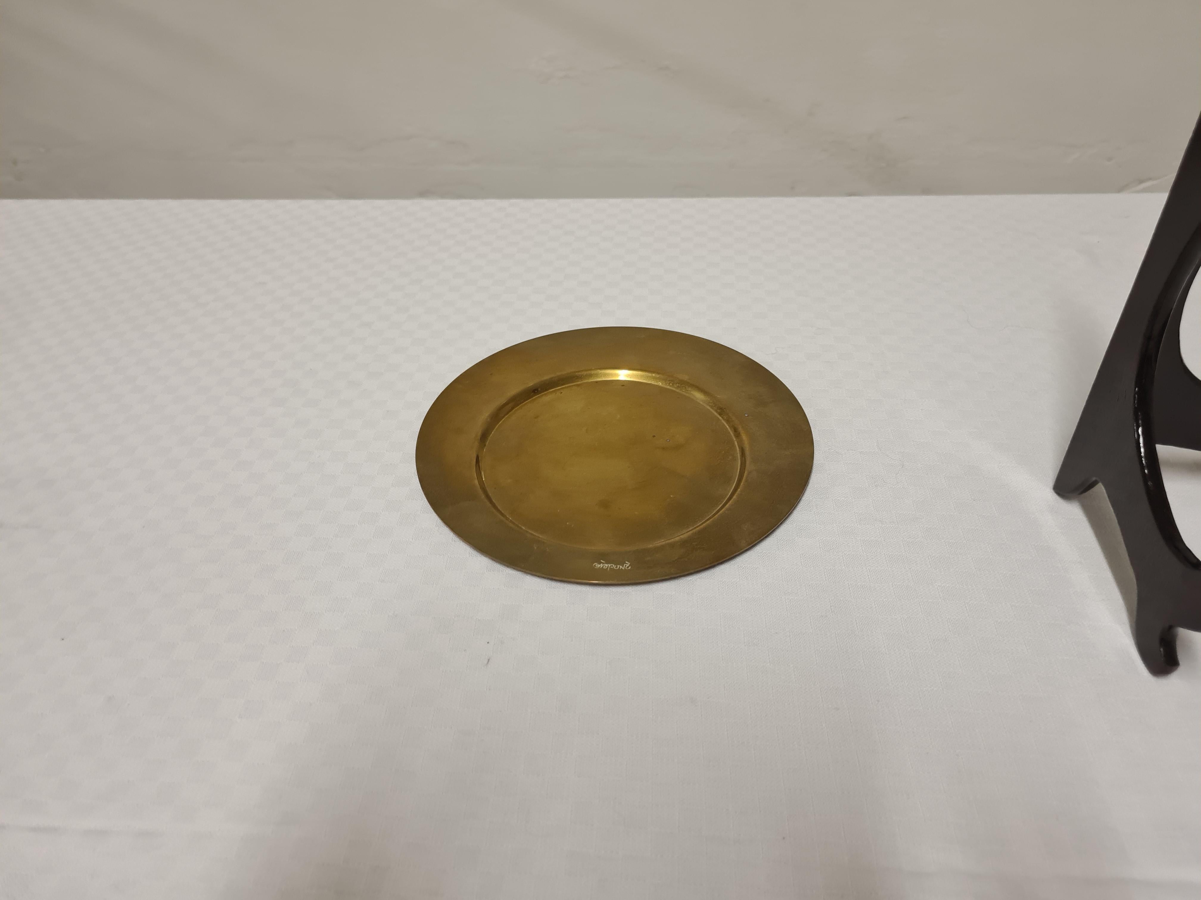 Piatto in ottone di Gio Ponti per Cleto Munari in vendita 5