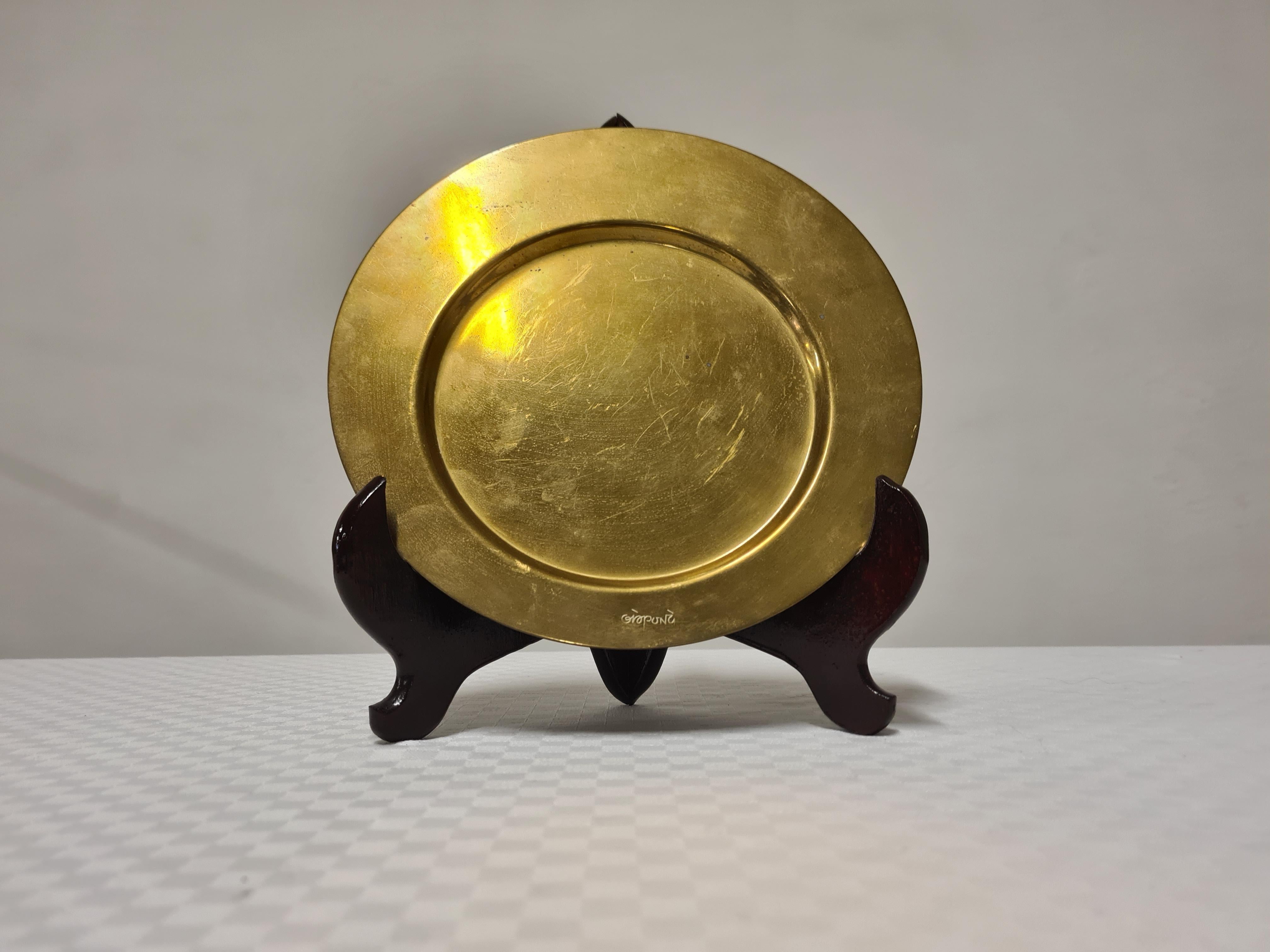 Italian Piatto in ottone di Gio Ponti per Cleto Munari in vendita