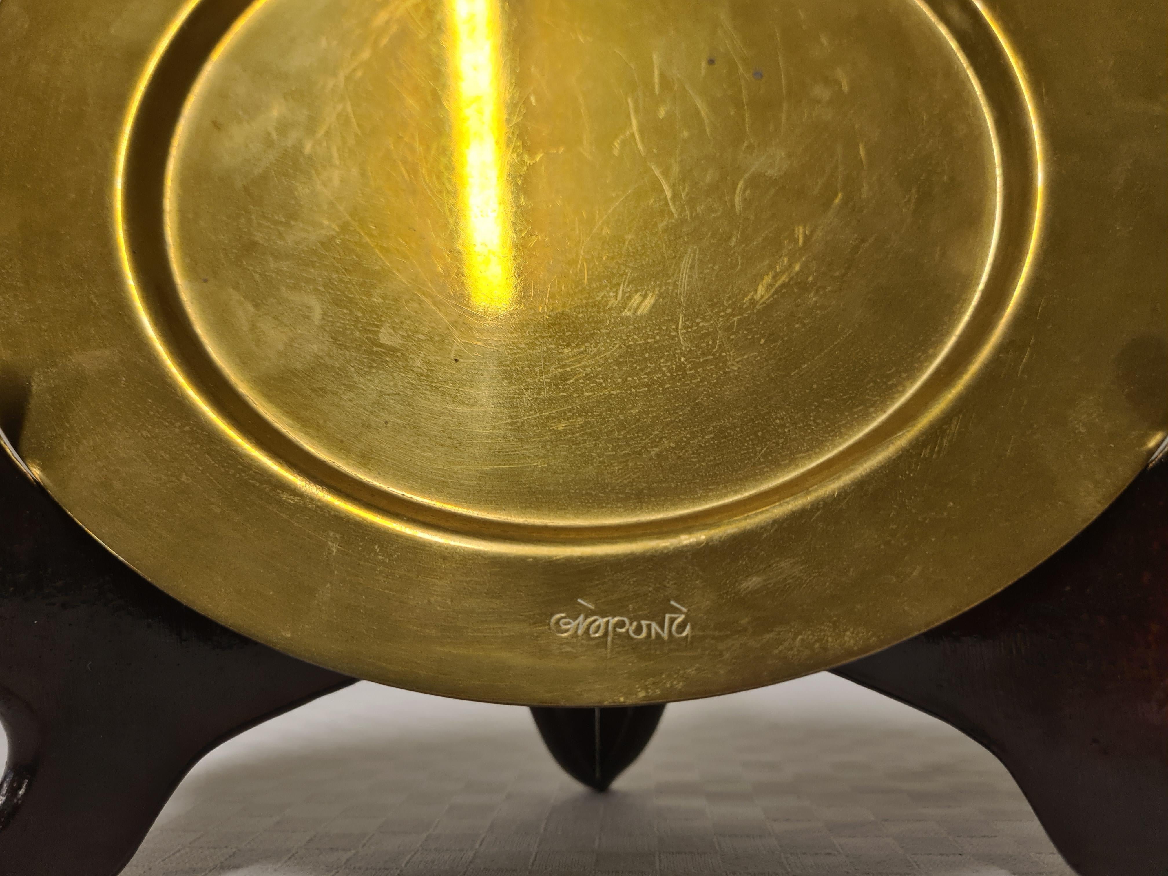 Piatto in ottone di Gio Ponti per Cleto Munari In condizioni ottime in vendita a Torino, IT