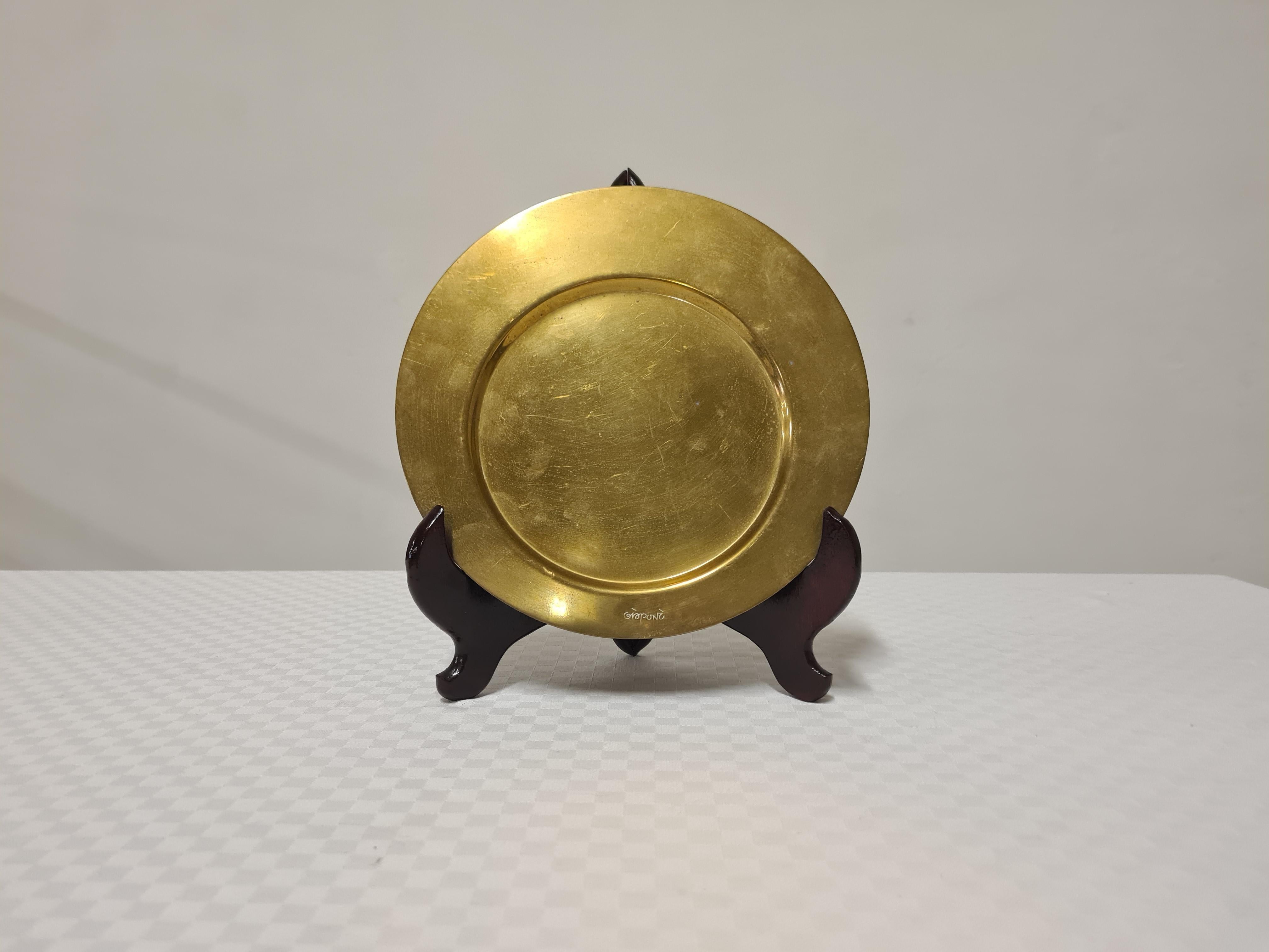 Late 20th Century Piatto in ottone di Gio Ponti per Cleto Munari in vendita