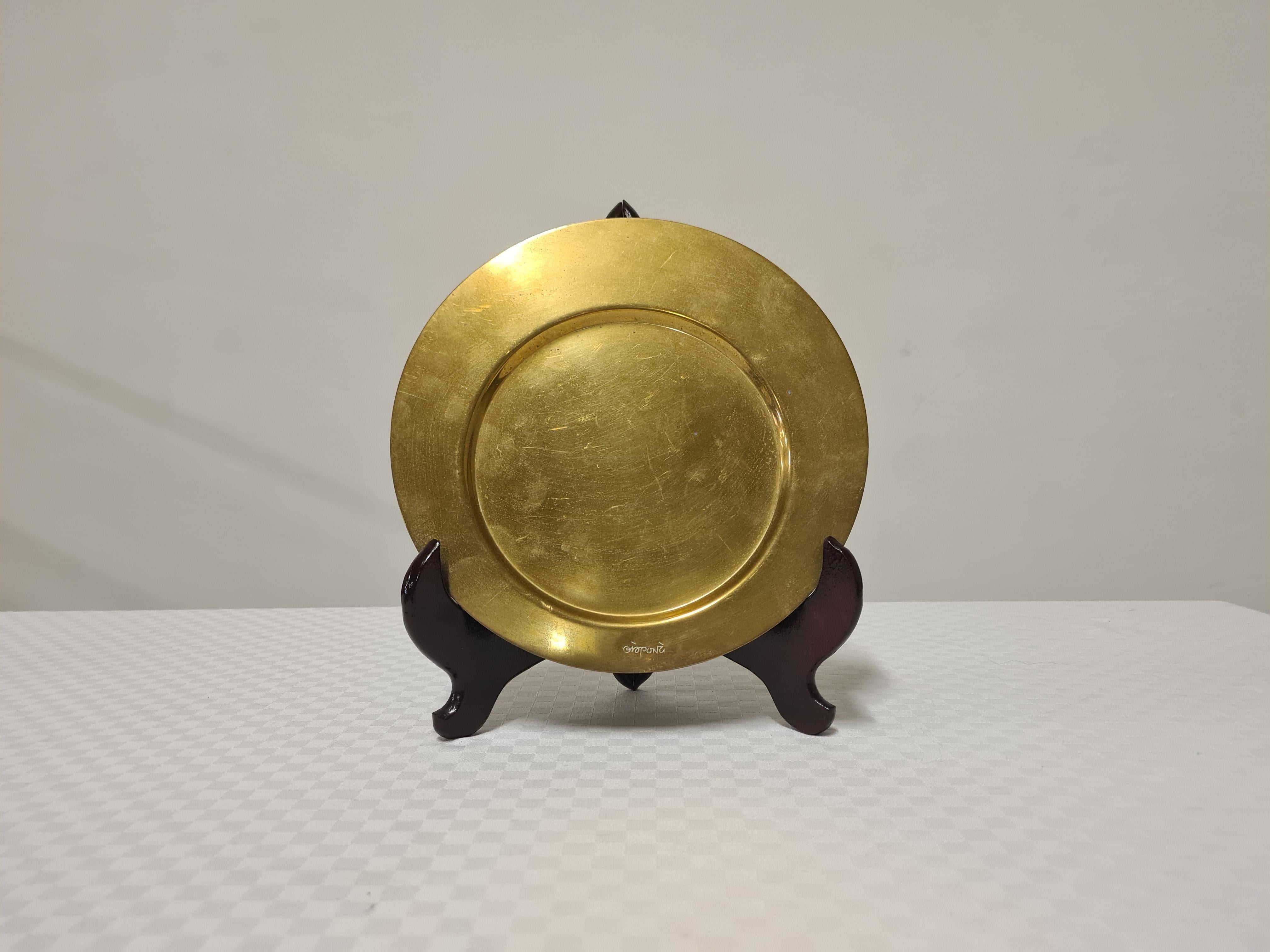 Ottone Piatto in ottone di Gio Ponti per Cleto Munari in vendita
