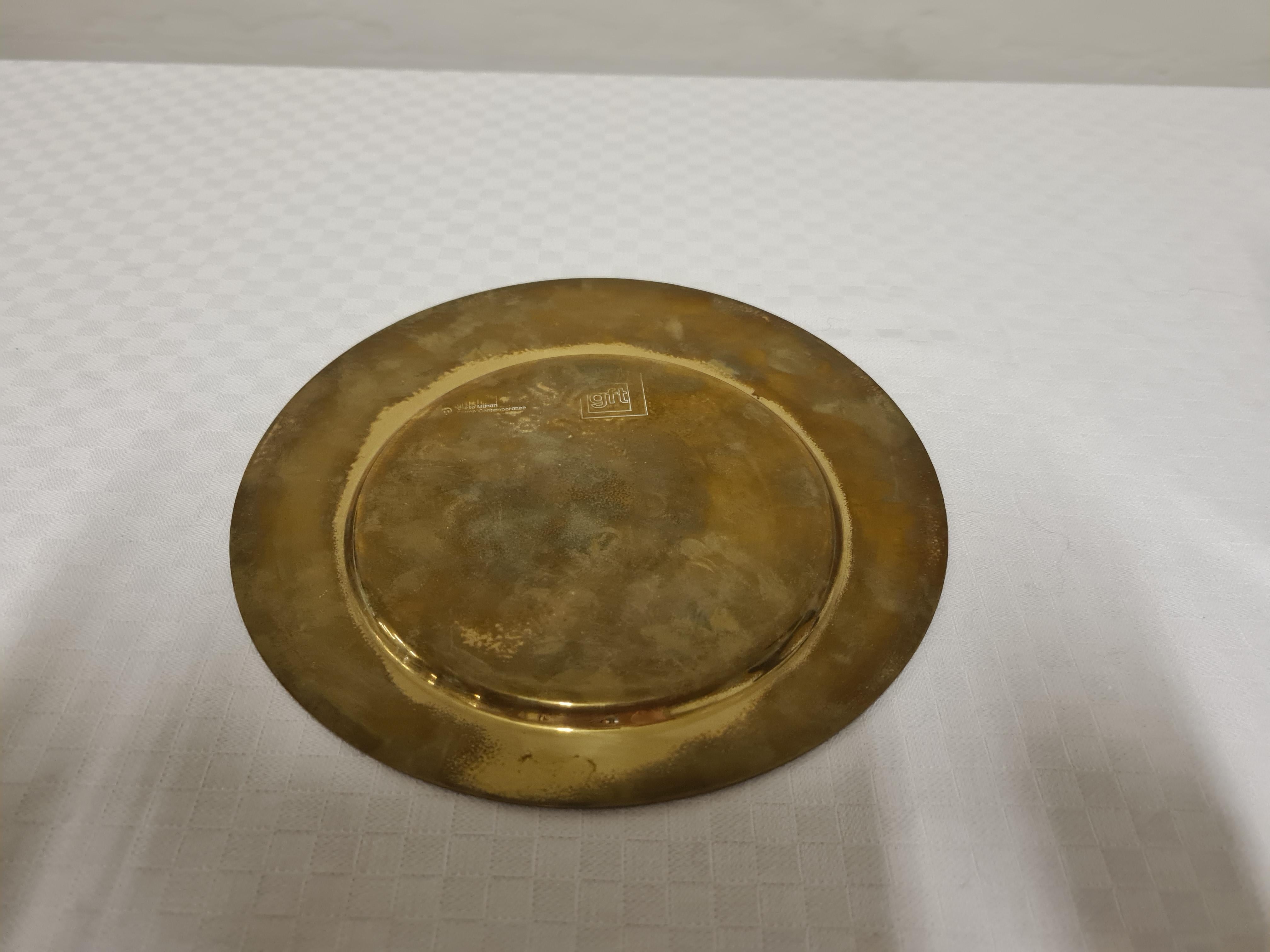Piatto in ottone di Gio Ponti per Cleto Munari in vendita 3