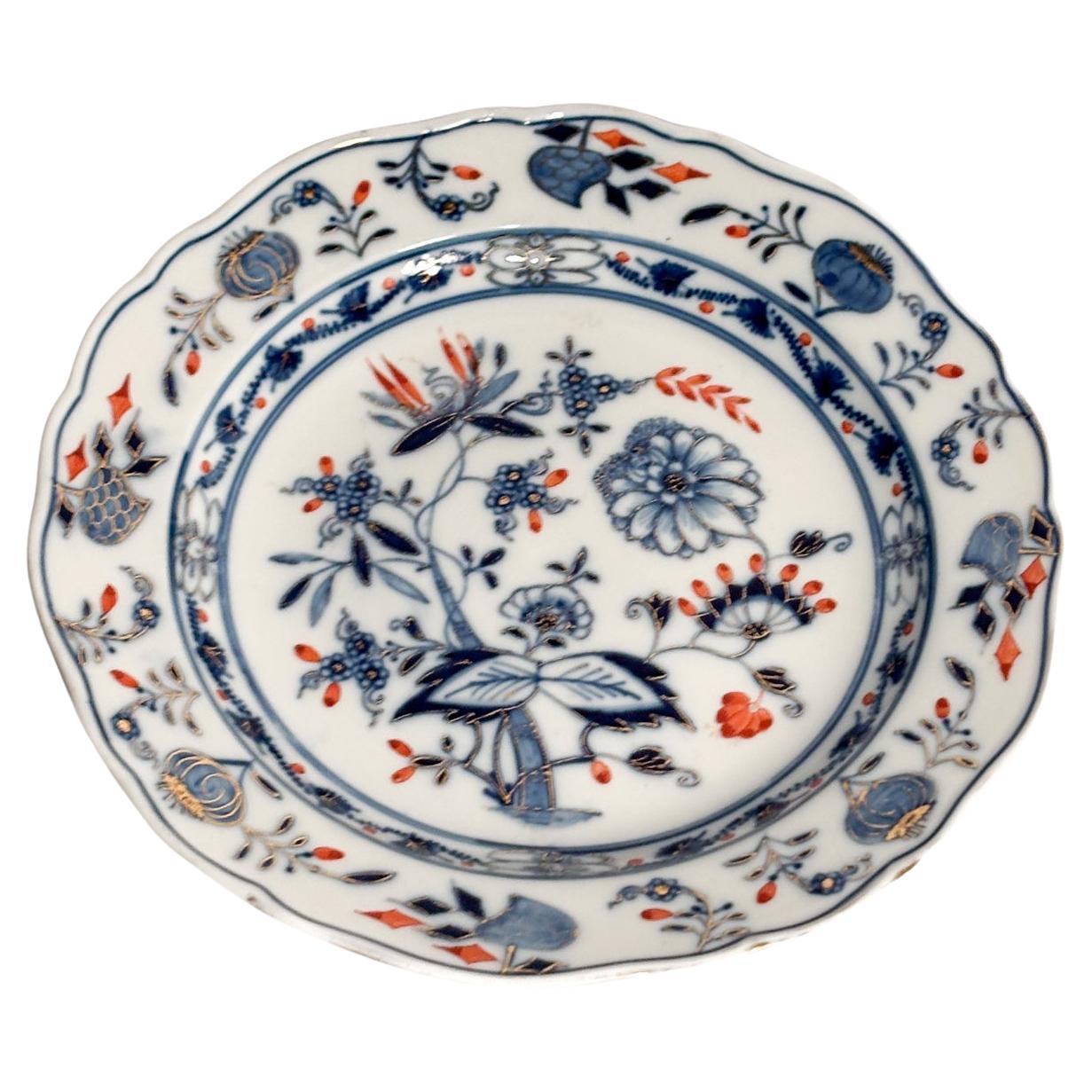 Piatto in Porcellana di Meissen Dipinto a Mano Anni 60