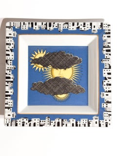 Piatto in Porcellana di Rosenthal "Il Sole di Capri" di Fornasetti anni 70