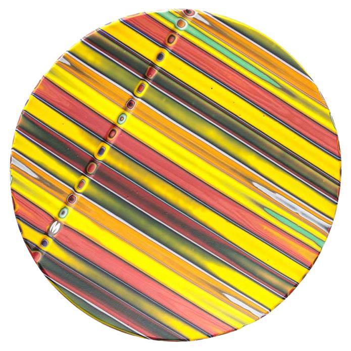 Plato de cristal de Murano - Diseño Denis Guidone, "Par tresso" ø 13 cm