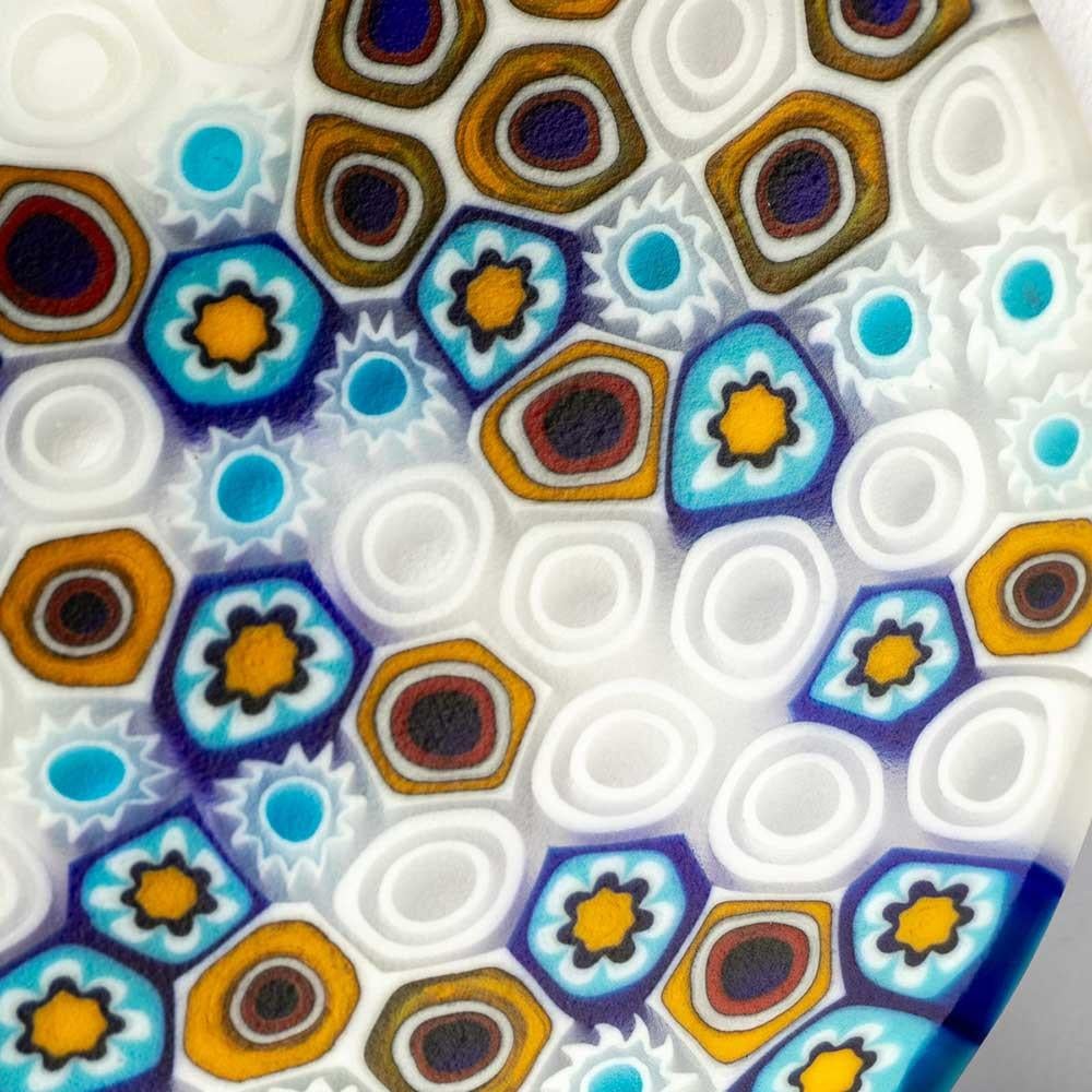 Fatto a mano Piatto in vetro di Murano in murrine Millefiori 8cm in vendita