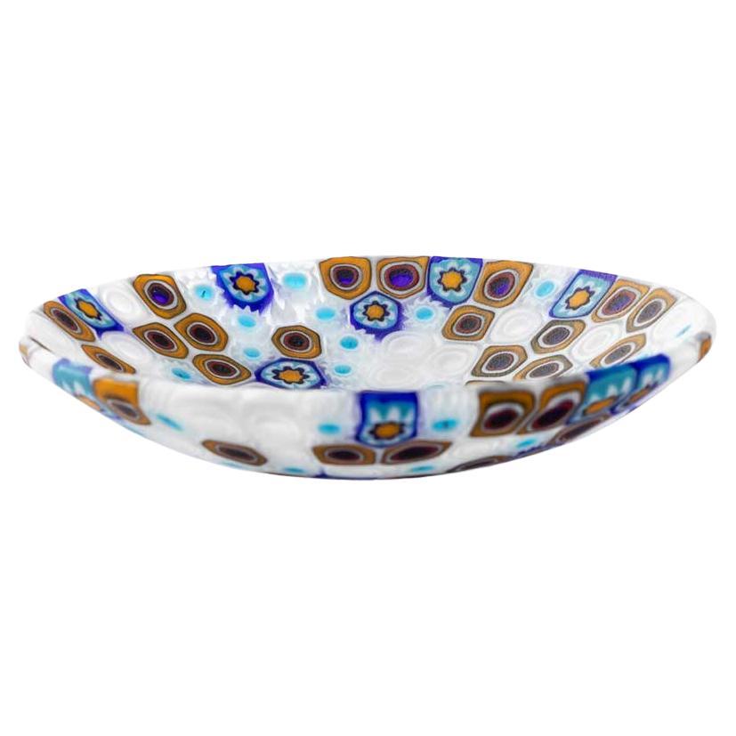 Piatto in vetro di Murano in murrine Millefiori 8cm in vendita