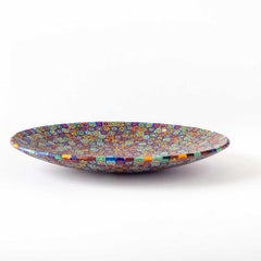 Plato millefiori de cristal de Murano en murrina multicolor ø 19 cm