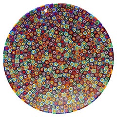 Murano glass millefiori plate in multicolor murrine ø 19 cm
