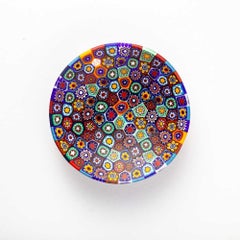 Murano glass Millefiori dish in multicolor murrine ø 8 cm